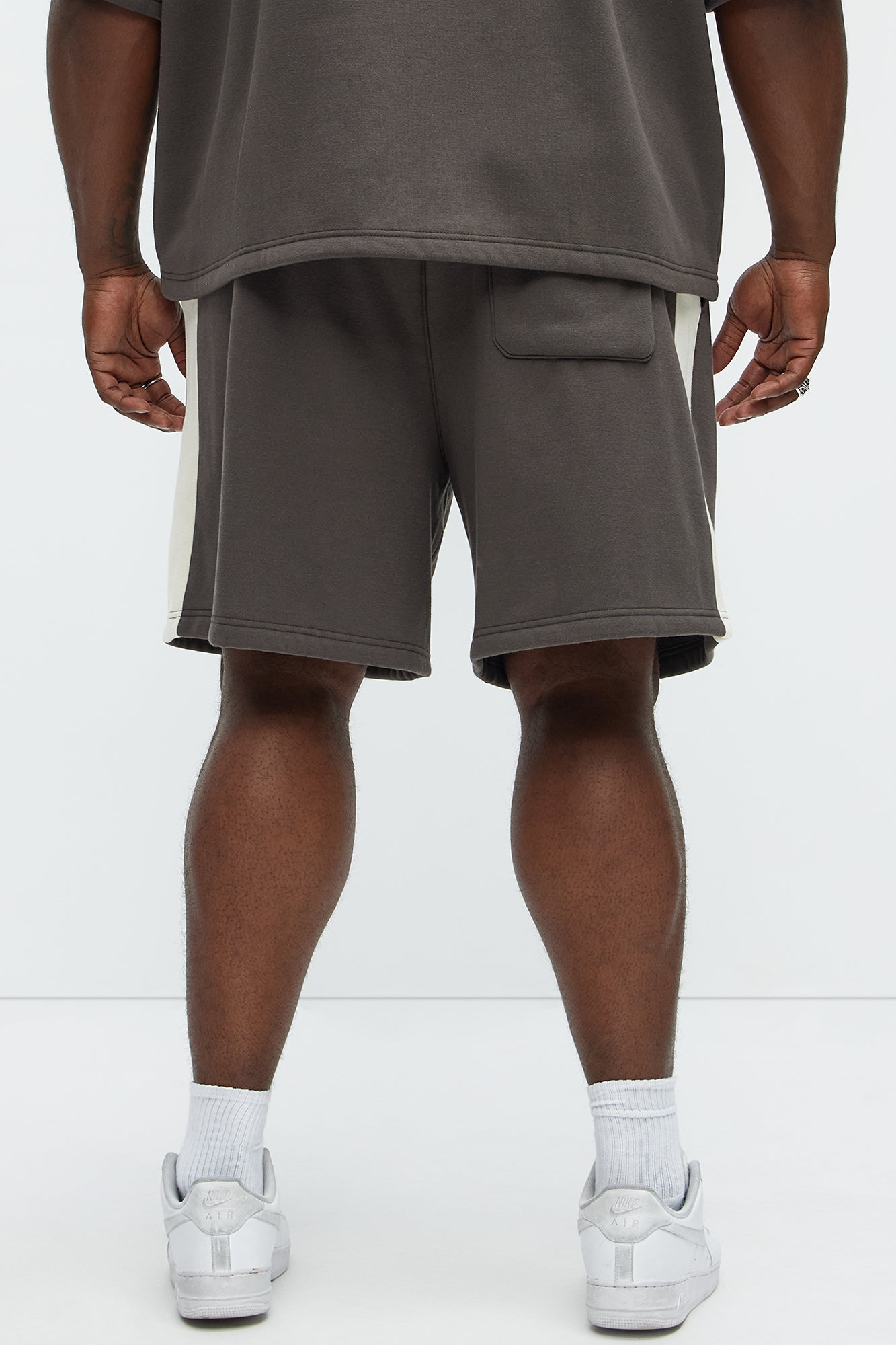 Tyson Oversized Heavyweight Striped Shorts - Olive Fashion Nova