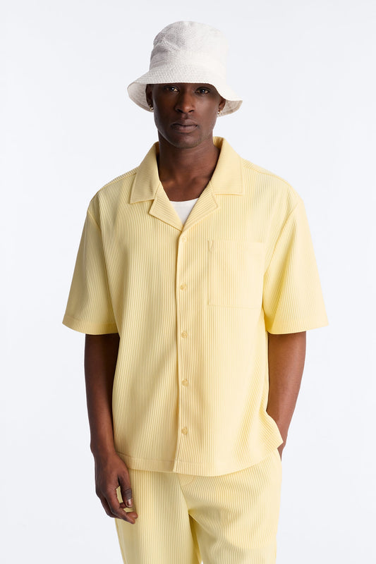 Show Up Short Sleeve Cuban Shirt - Butter Yellow Fashion Nova