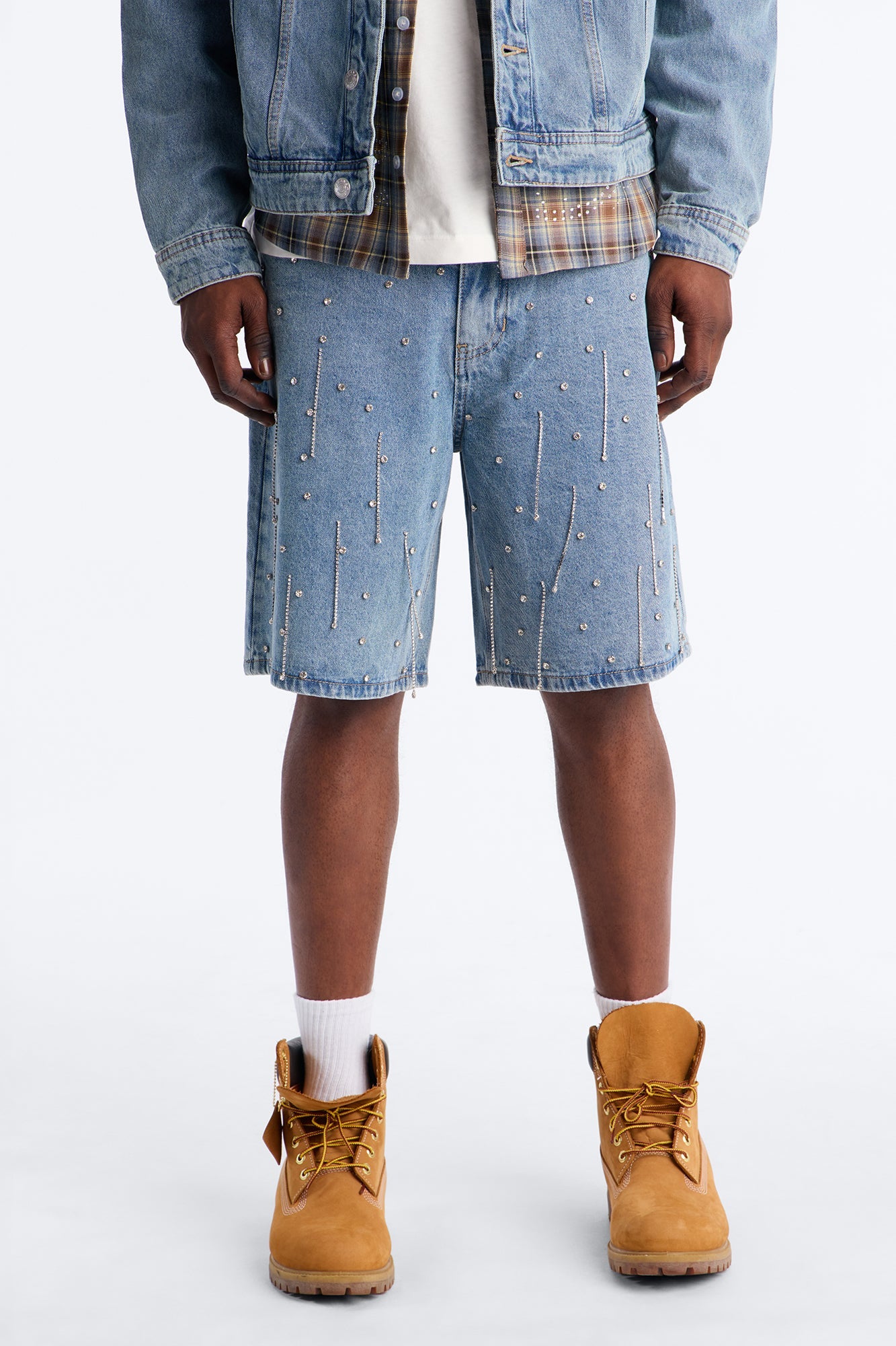 Relaxed Street Ice Denim Short - Light Wash Fashion Nova
