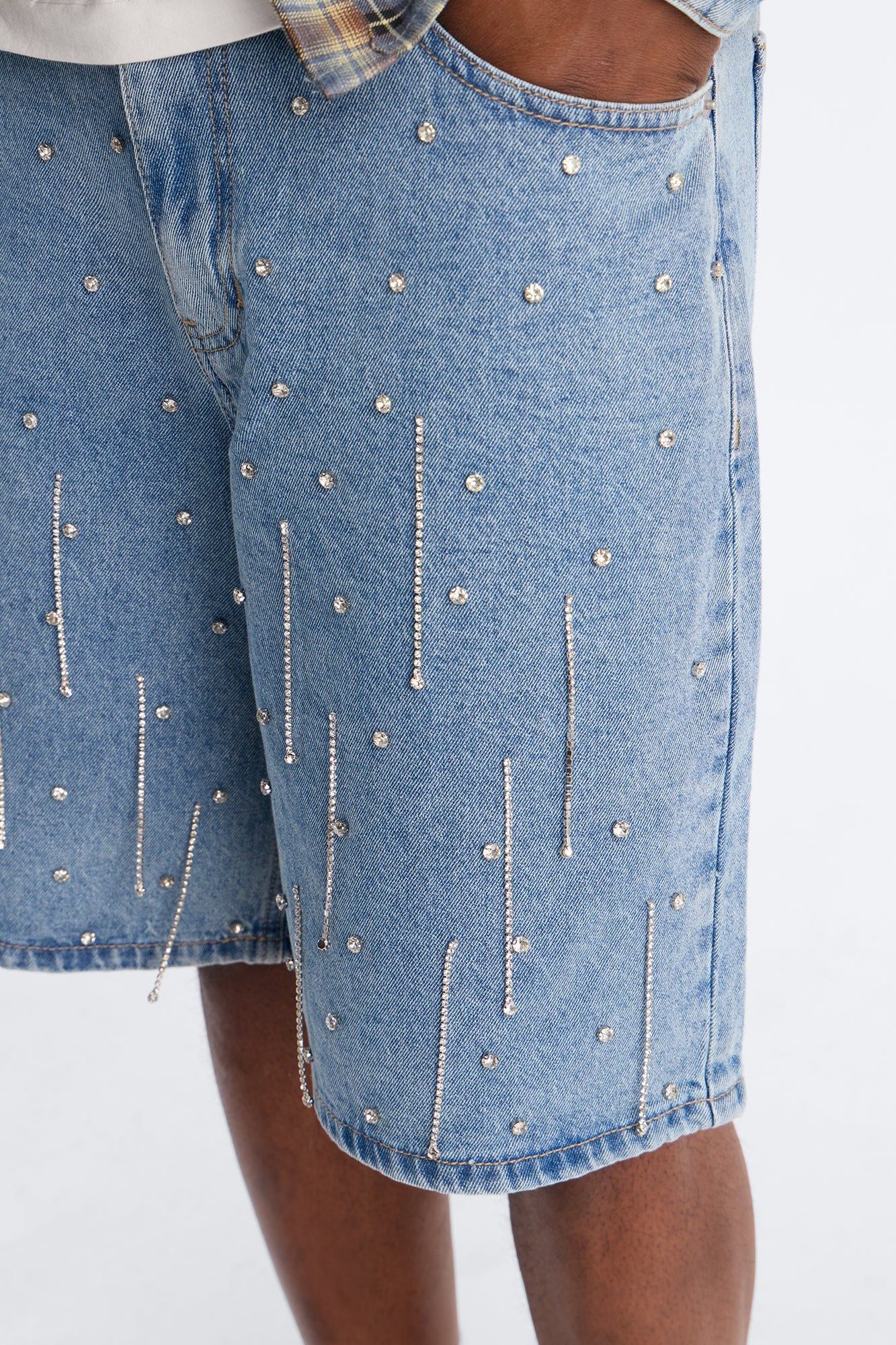 Relaxed Street Ice Denim Short - Light Wash Fashion Nova