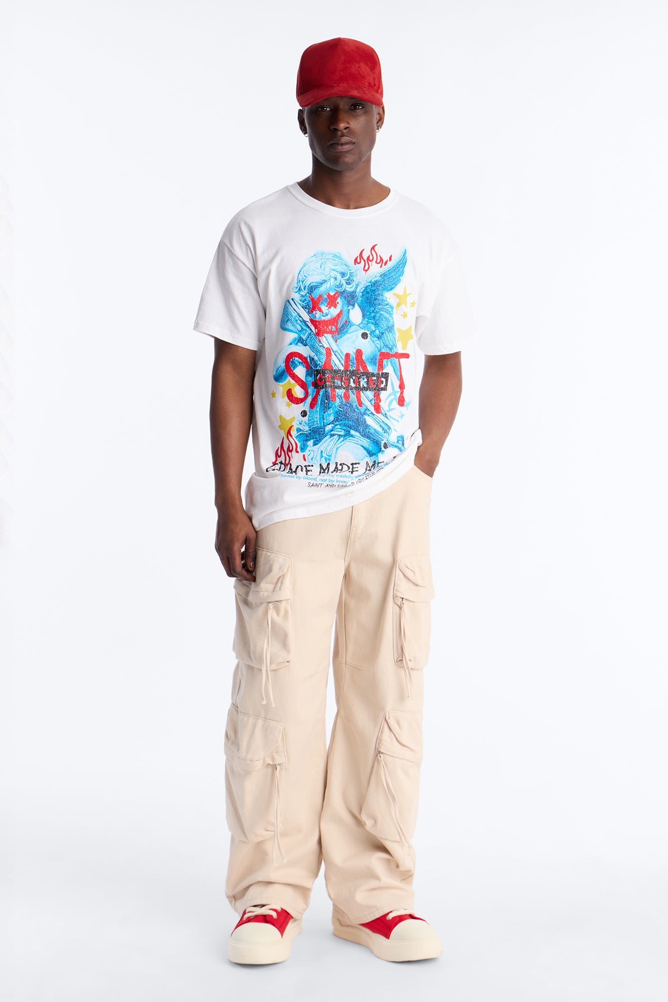 Grace Made Me A Saint Short Sleeve Tee - White Fashion Nova