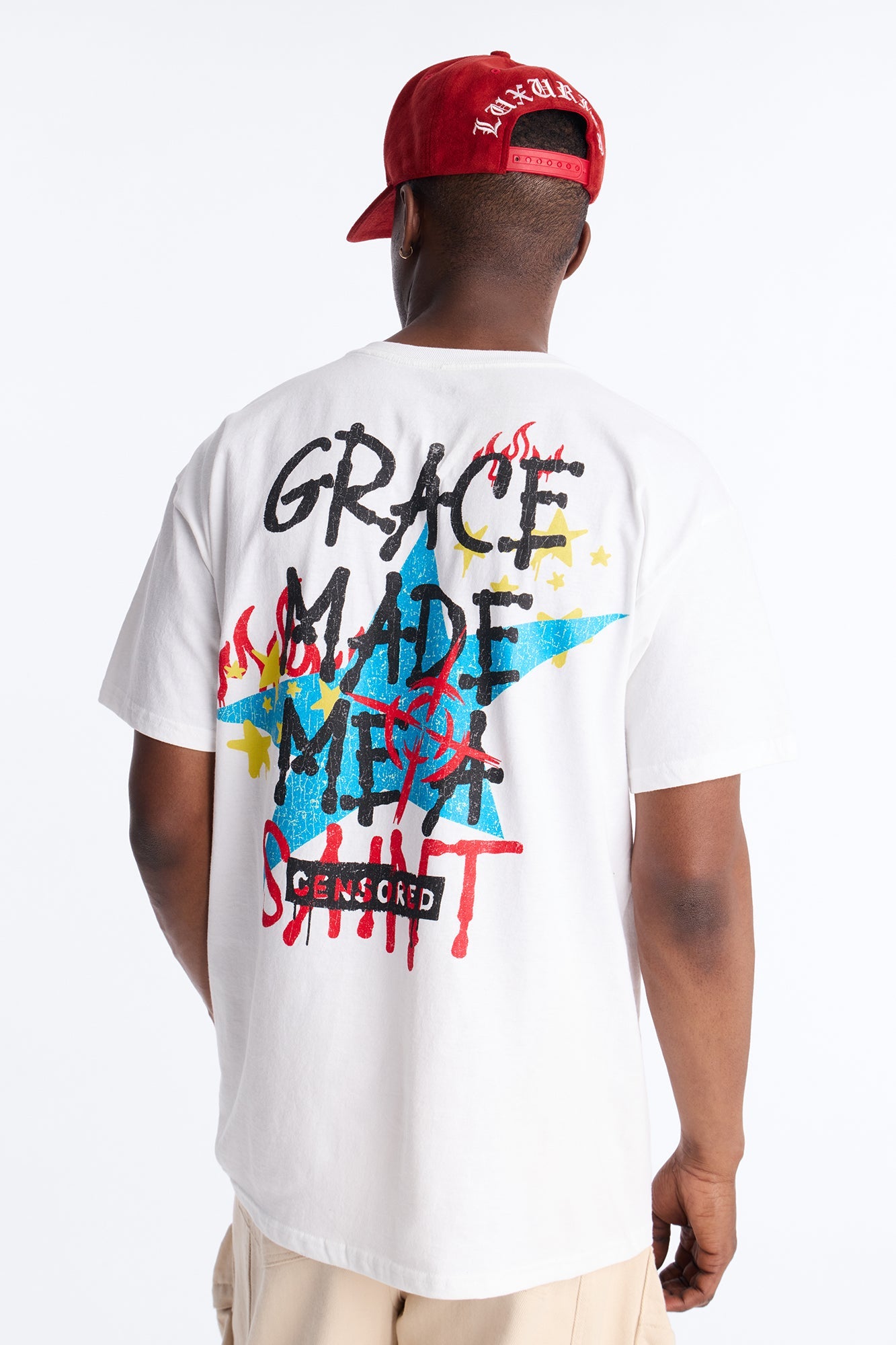 Grace Made Me A Saint Short Sleeve Tee - White Fashion Nova