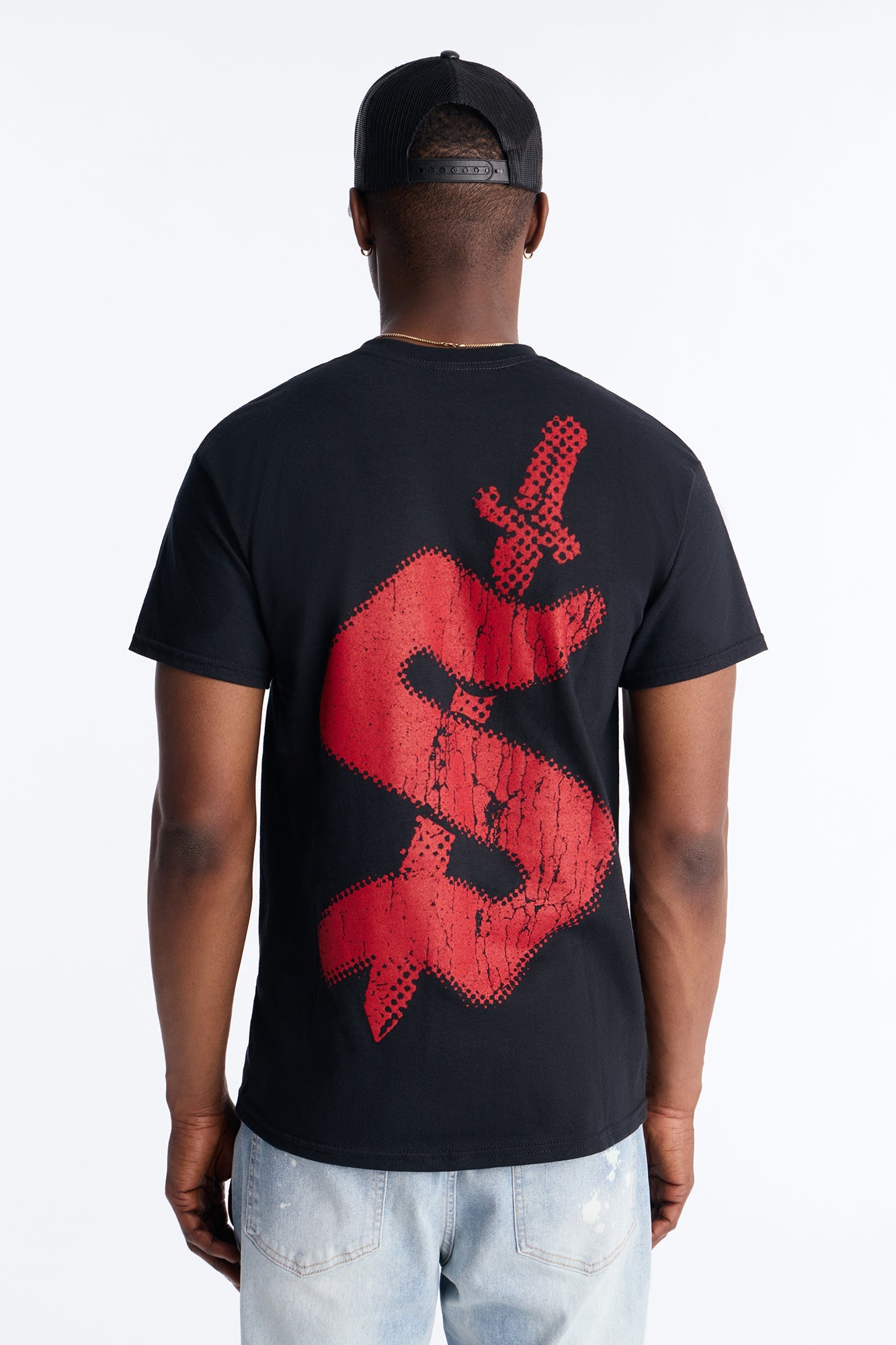 21 Savage Distressed Short Sleeve Tee - Black Fashion Nova