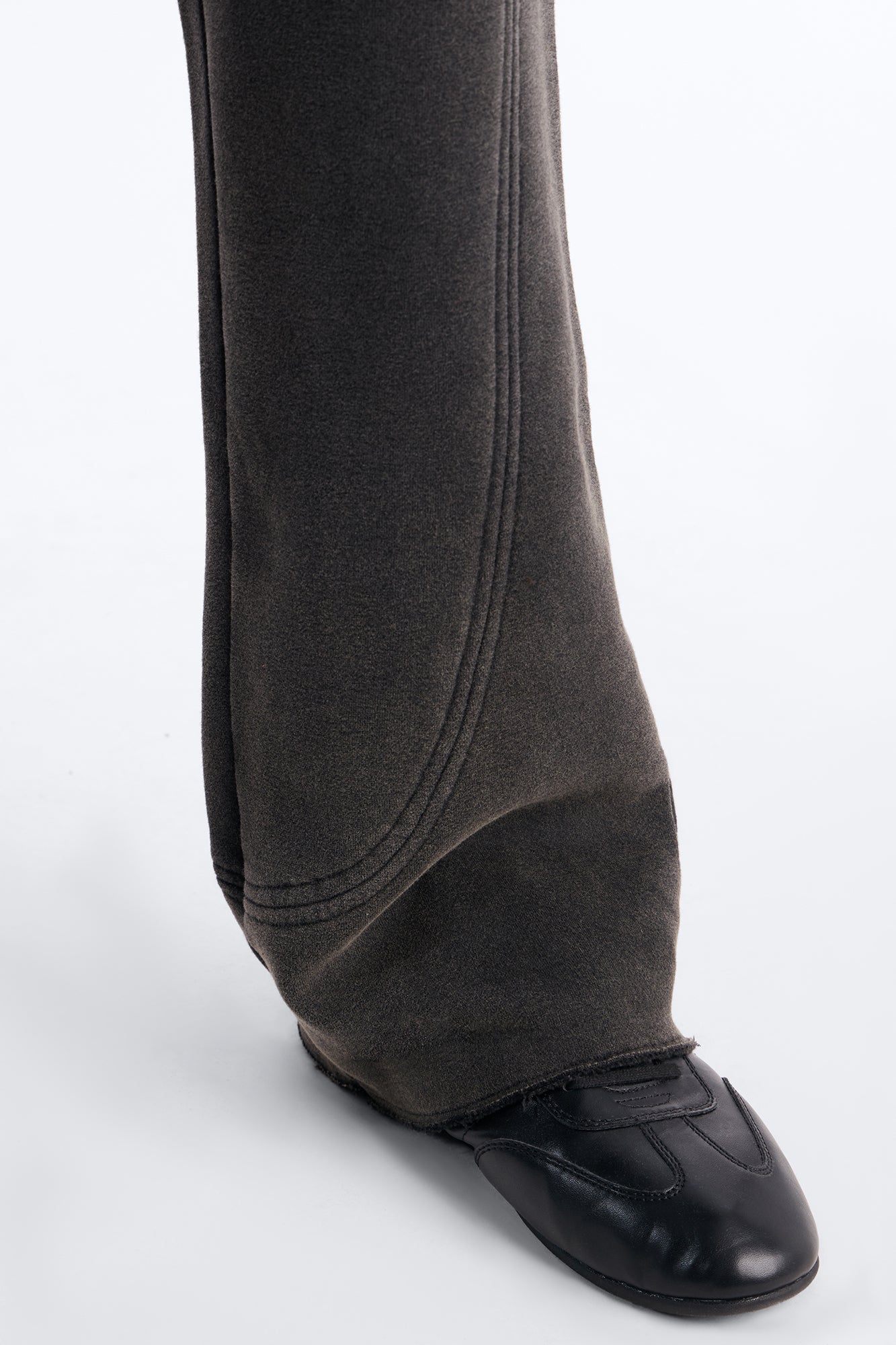 Washed Raw Edge Flare Sweatpant - Black Wash Fashion Nova