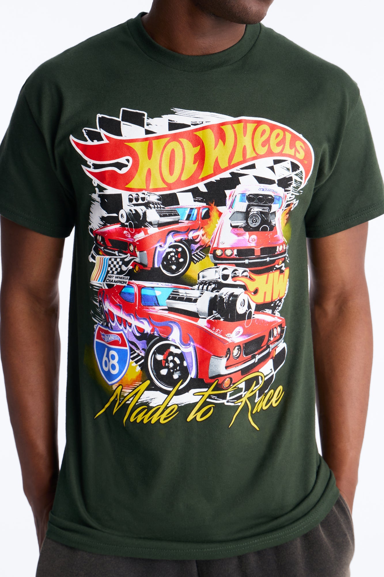 Hot Wheels Made To Race Short Sleeve Tee - Hunter Green Fashion Nova