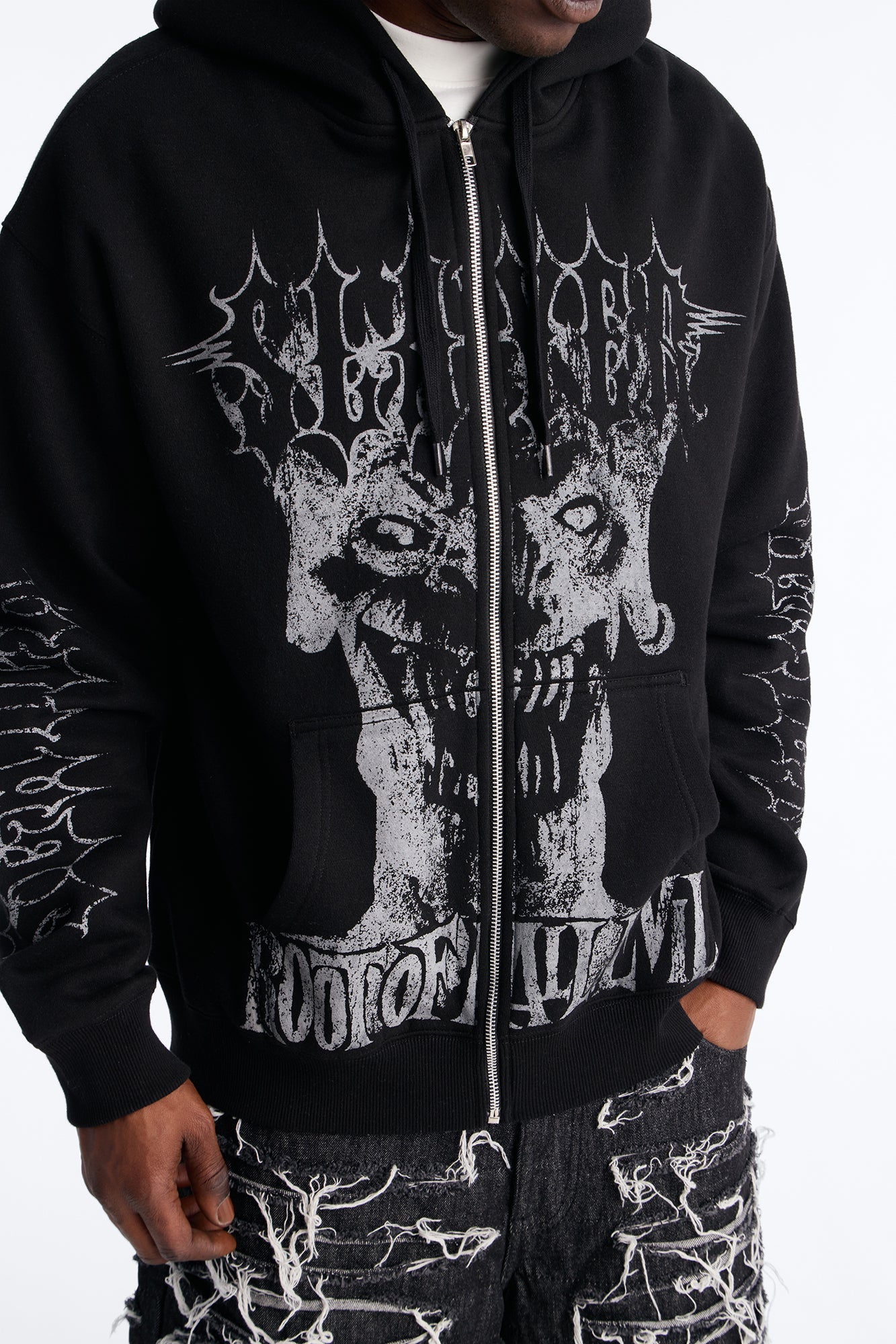 Slayer Tour 1988 Vintage Zip Hoodie - Black Wash Fashion Nova