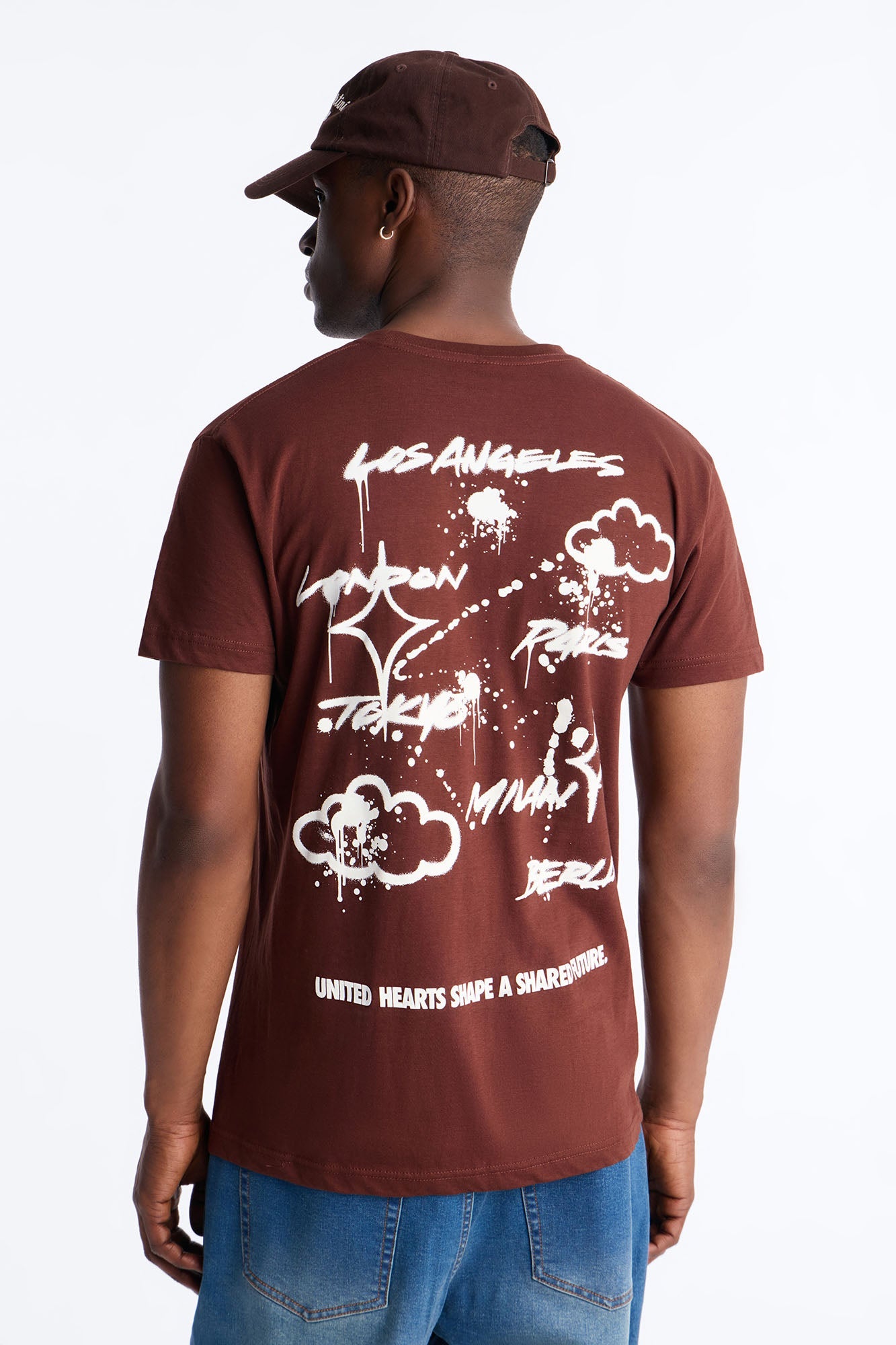 United Hearts Worldwide Short Sleeve Tee - Brown Fashion Nova