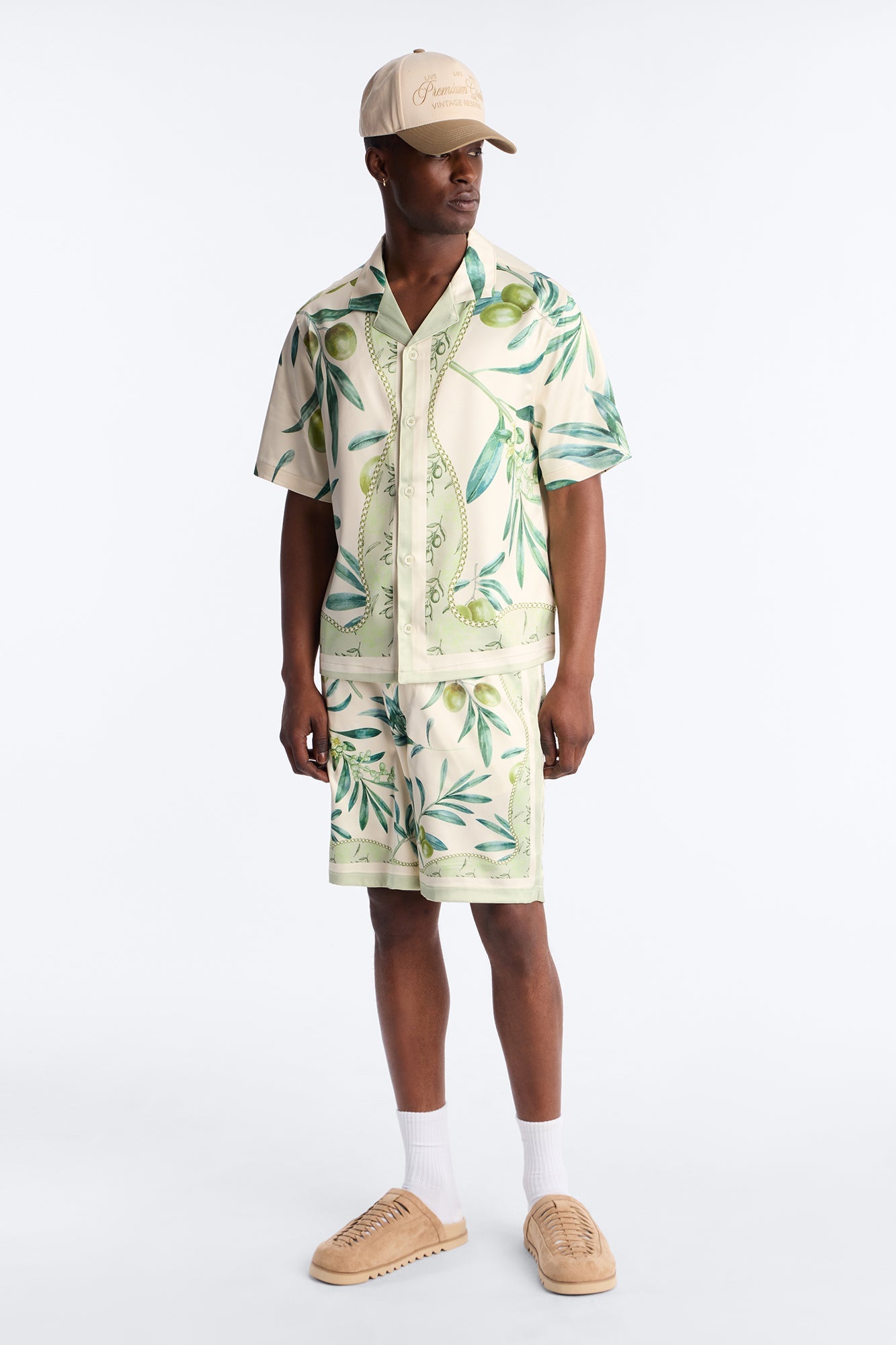 Relaxed Mediterranean Orchard Cuban Button Up Shirt - Green Fashion Nova