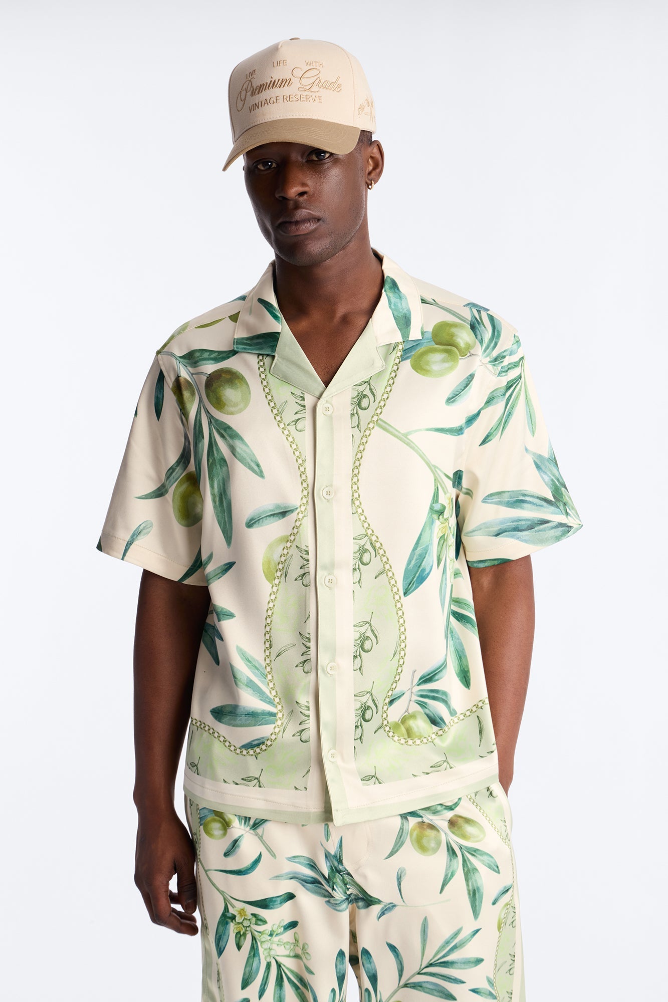 Relaxed Mediterranean Orchard Cuban Button Up Shirt - Green Fashion Nova