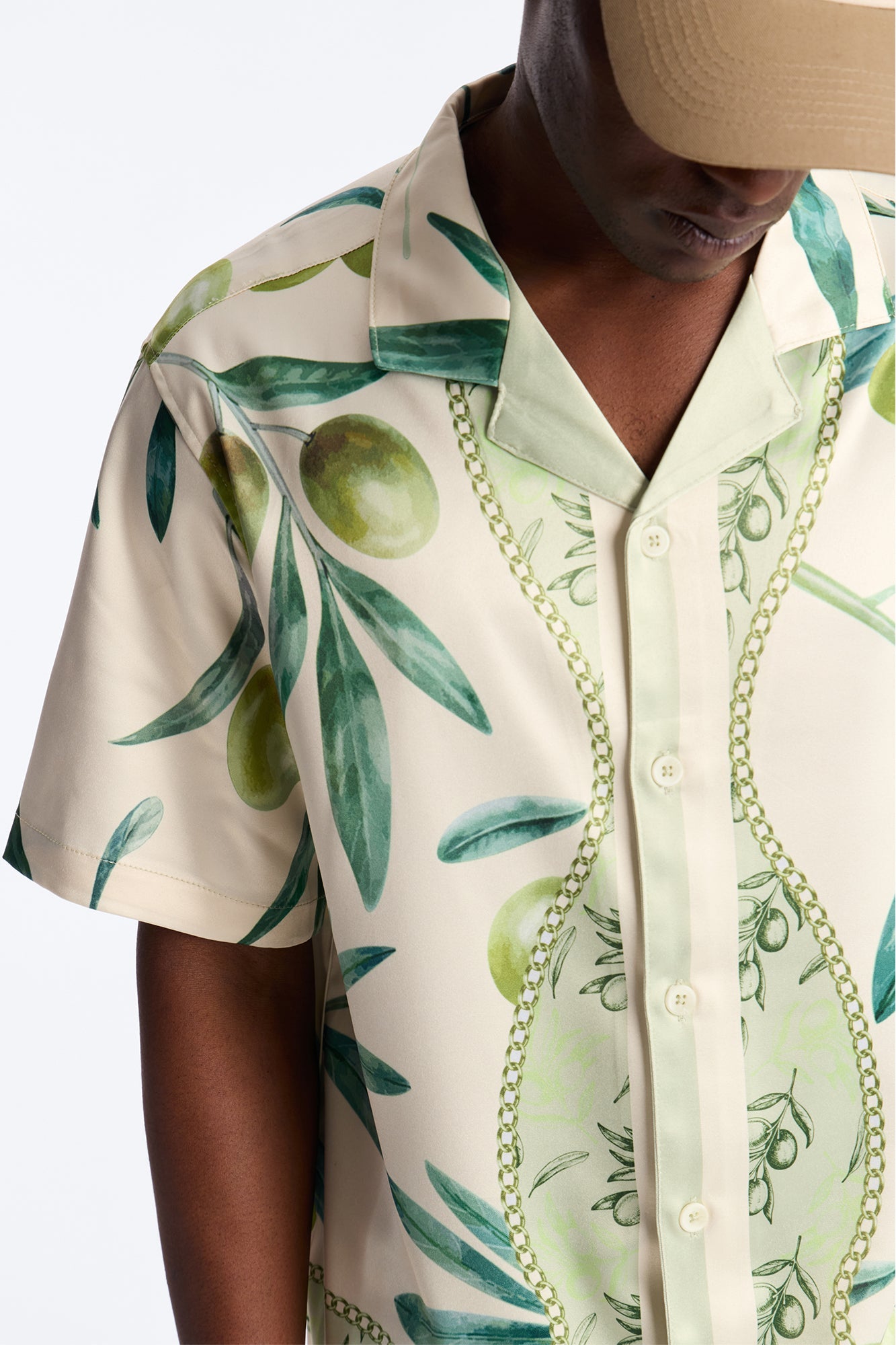Relaxed Mediterranean Orchard Cuban Button Up Shirt - Green Fashion Nova