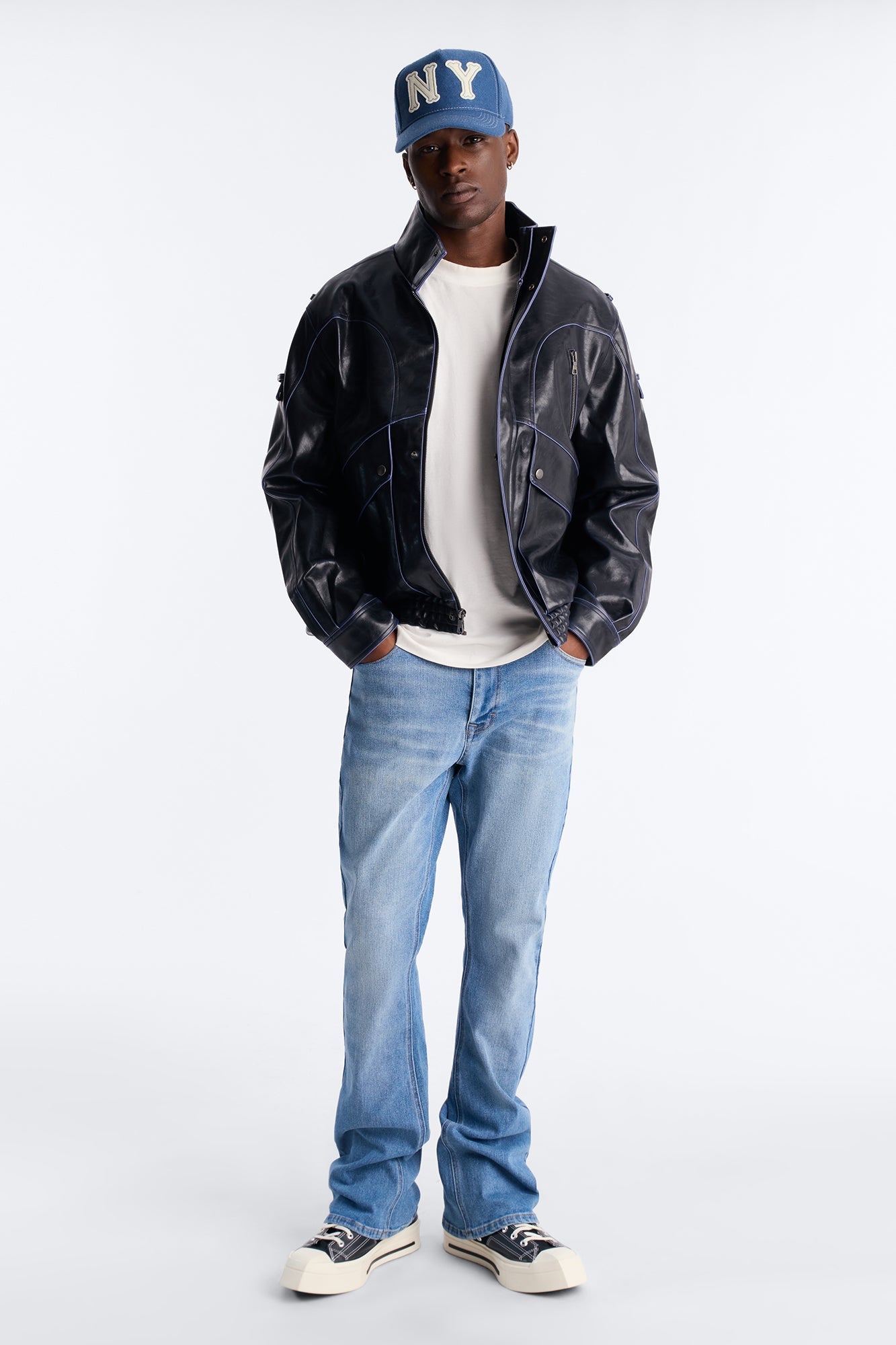 Pressure Reactive Faux Leather Moto Jacket - Black Fashion Nova