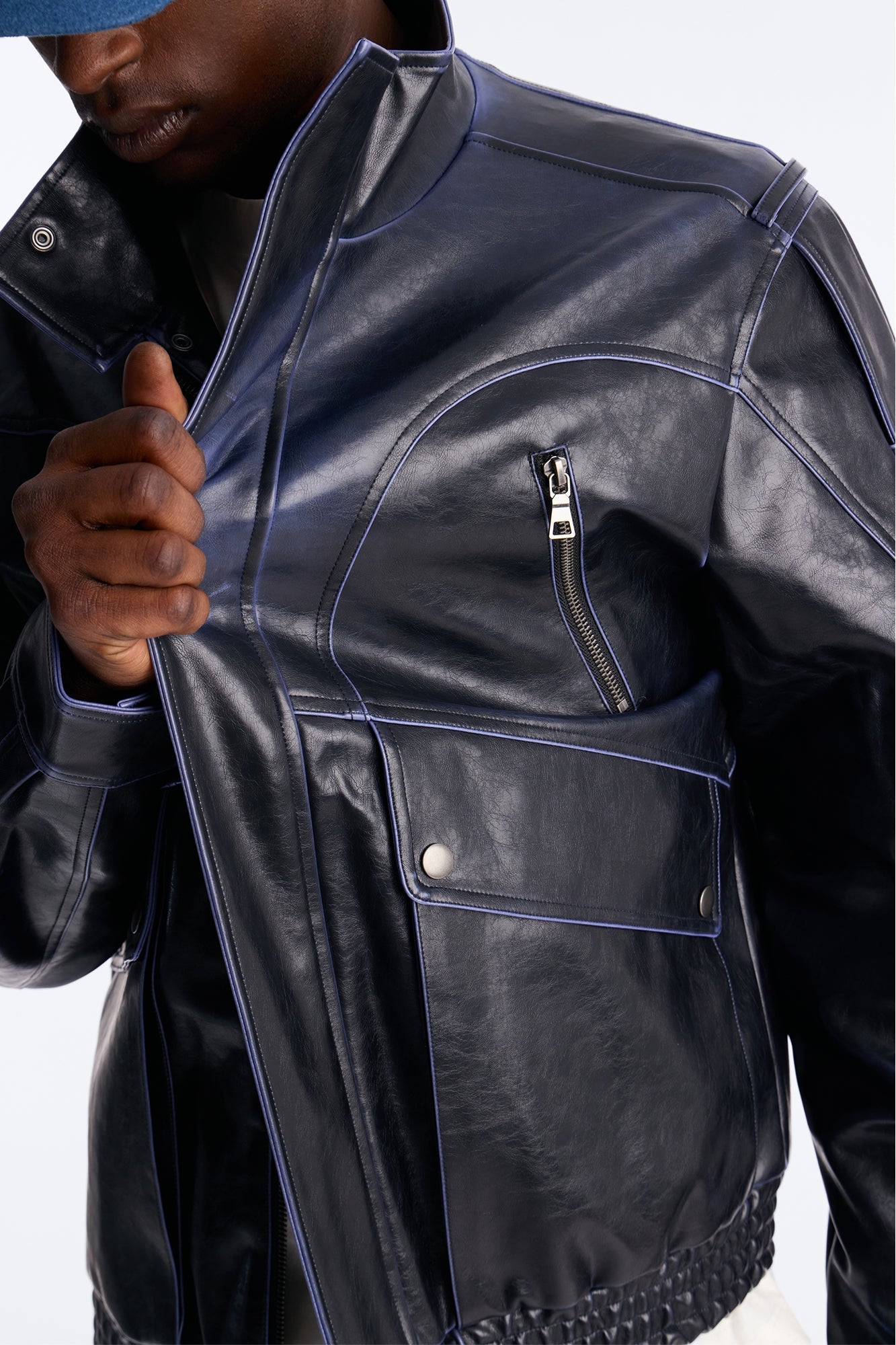 Pressure Reactive Faux Leather Moto Jacket - Black Fashion Nova