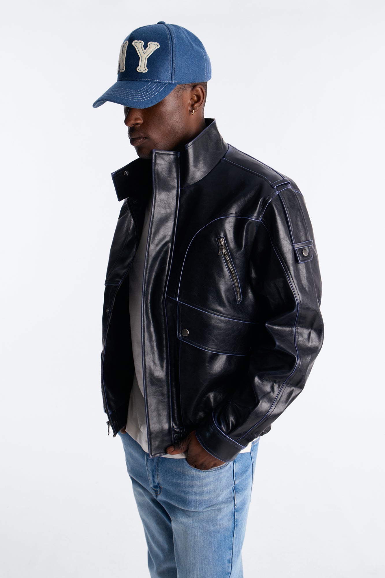 Pressure Reactive Faux Leather Moto Jacket - Black Fashion Nova