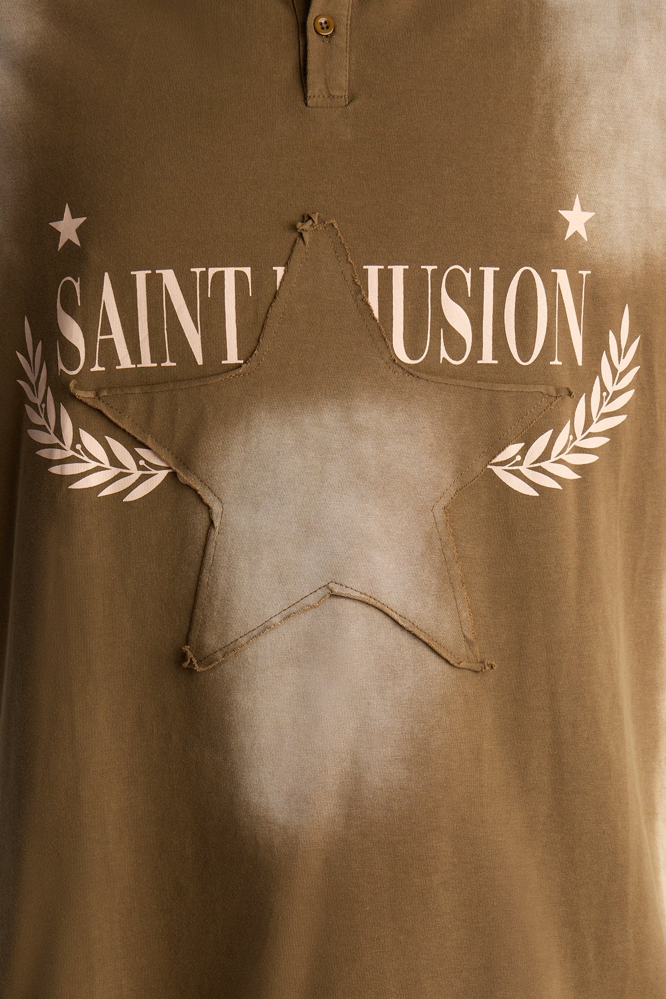 Stars And Saints illusion Short Sleeve Knit Polo - Brown Fashion Nova