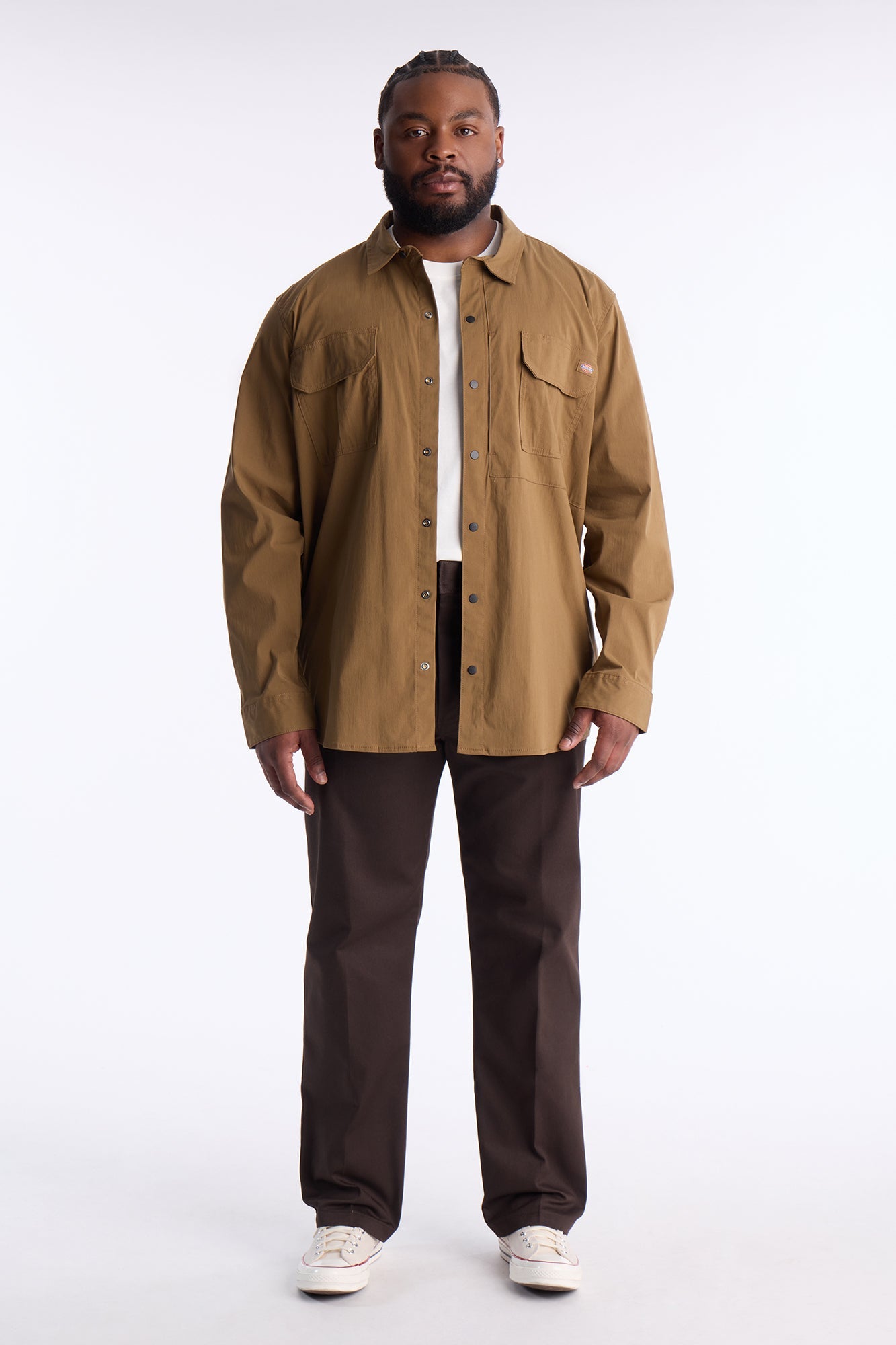 Dickies Utility Long Sleeve Work Shirt - Brown Fashion Nova