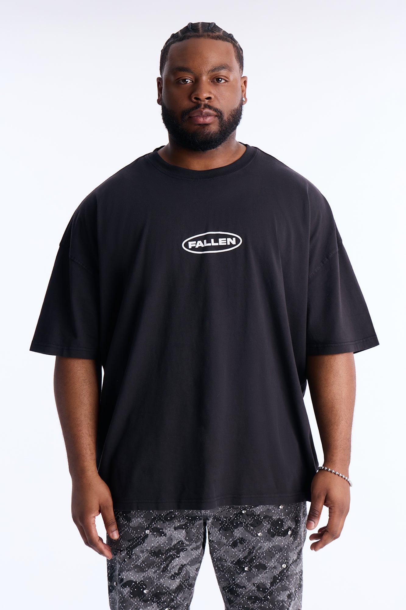 Fallen But Not Lost Oversized Short Sleeve Tee - Black Wash Fashion Nova