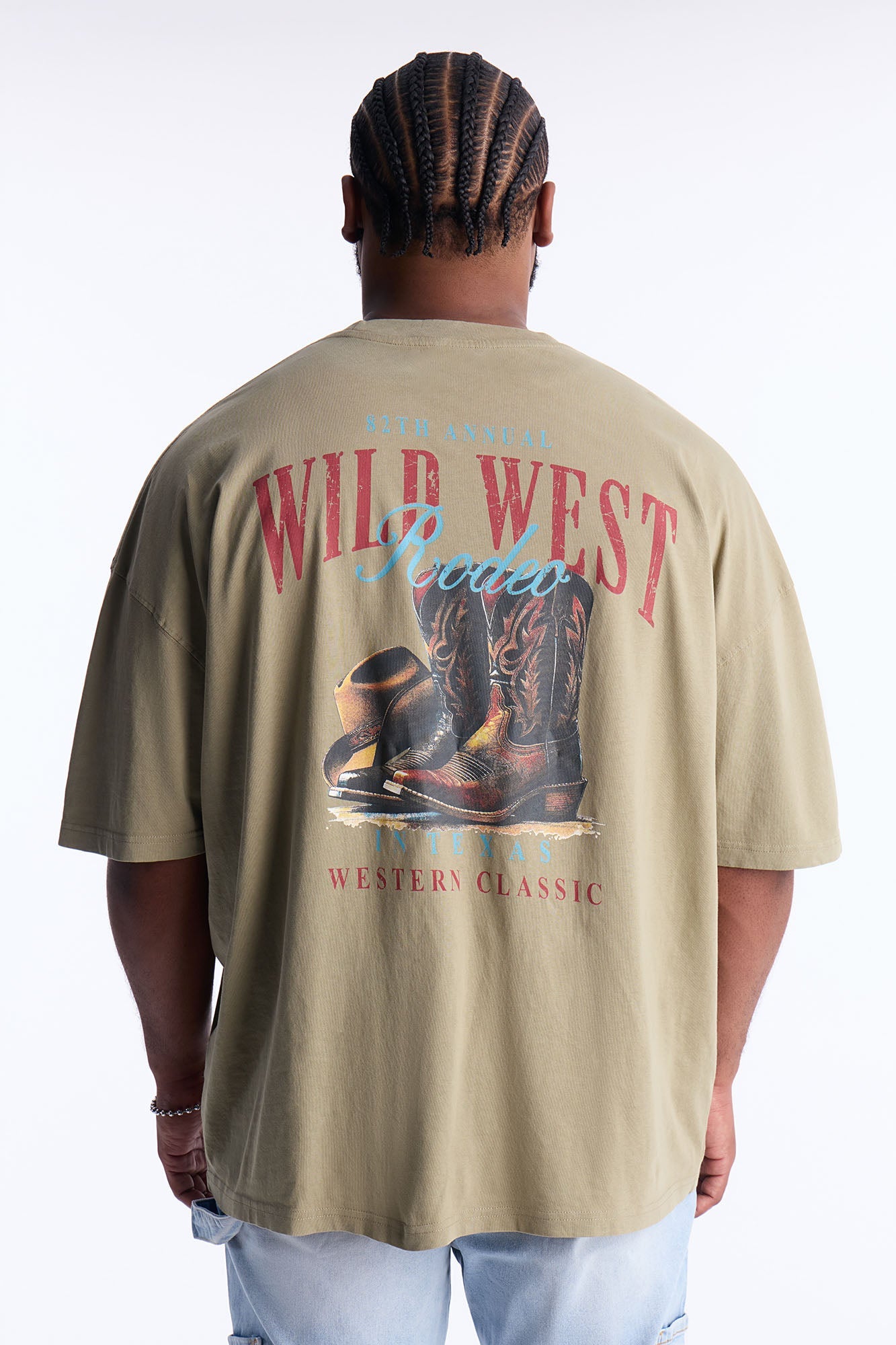 Wild West Rodeo Oversized Short Sleeve Tee - Olive Fashion Nova