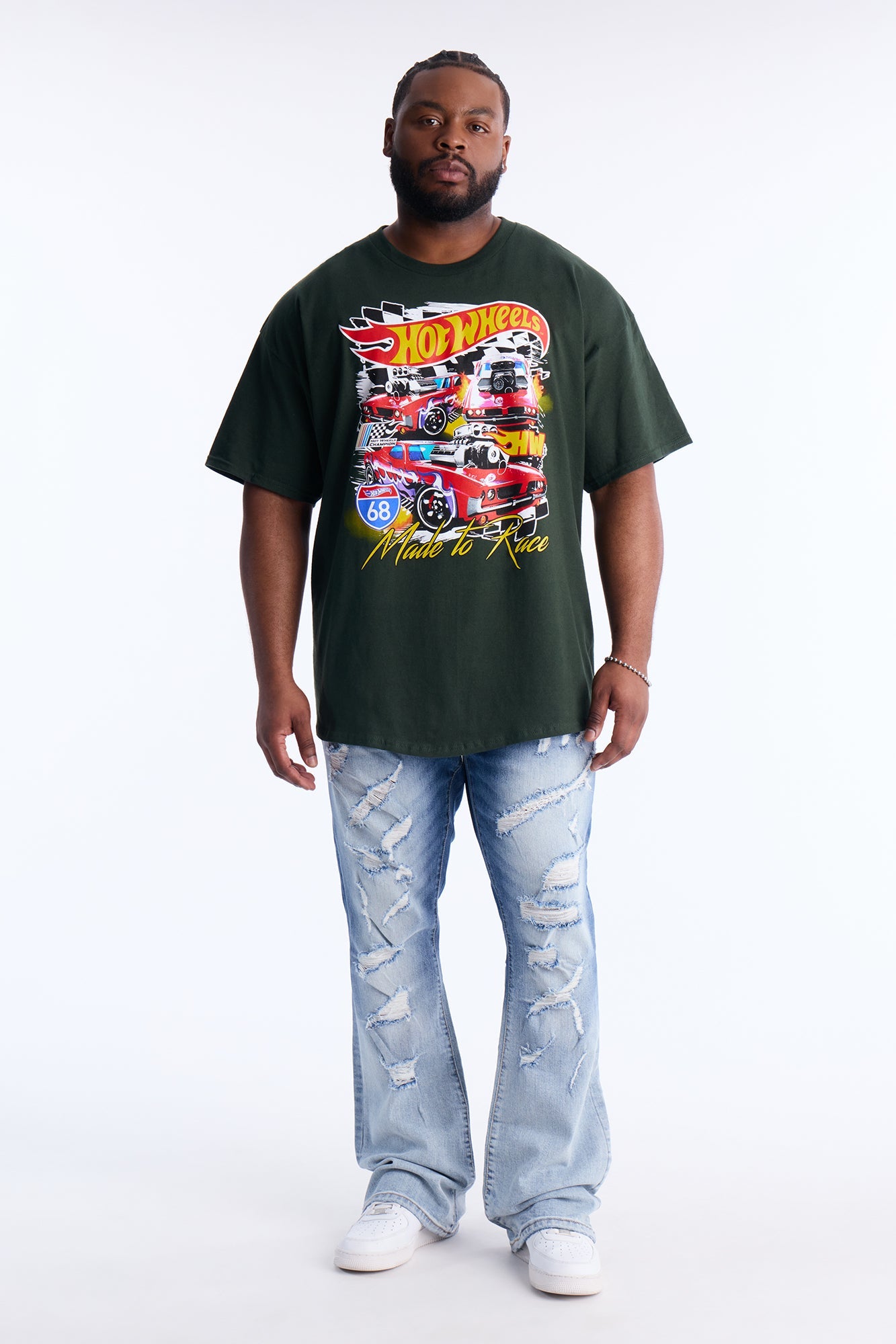 Hot Wheels Made To Race Short Sleeve Tee - Hunter Green Fashion Nova