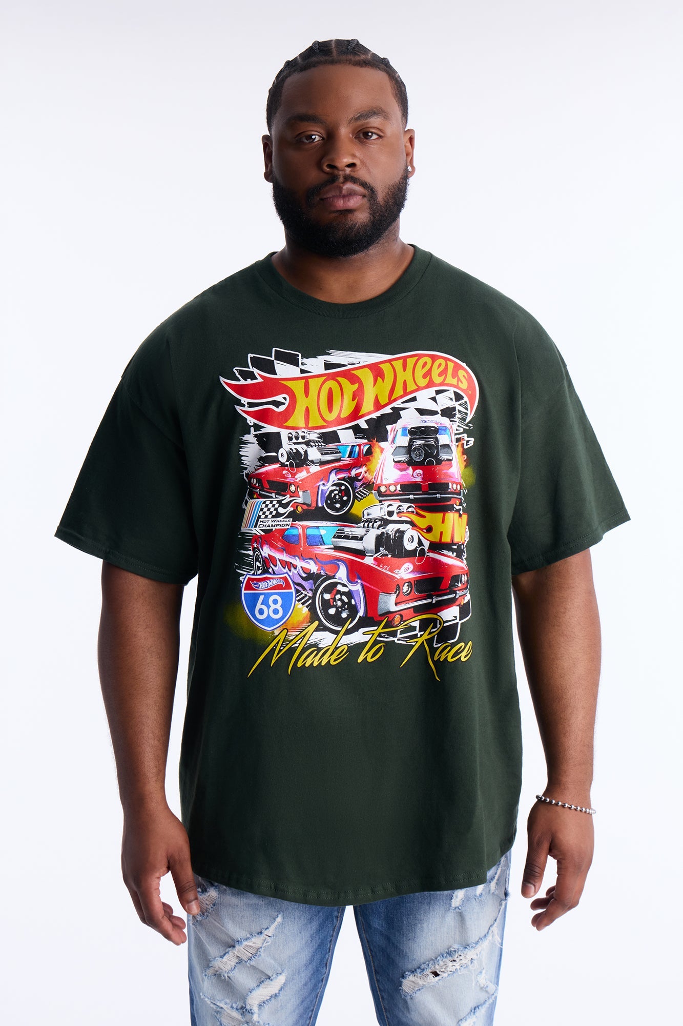 Hot Wheels Made To Race Short Sleeve Tee - Hunter Green Fashion Nova