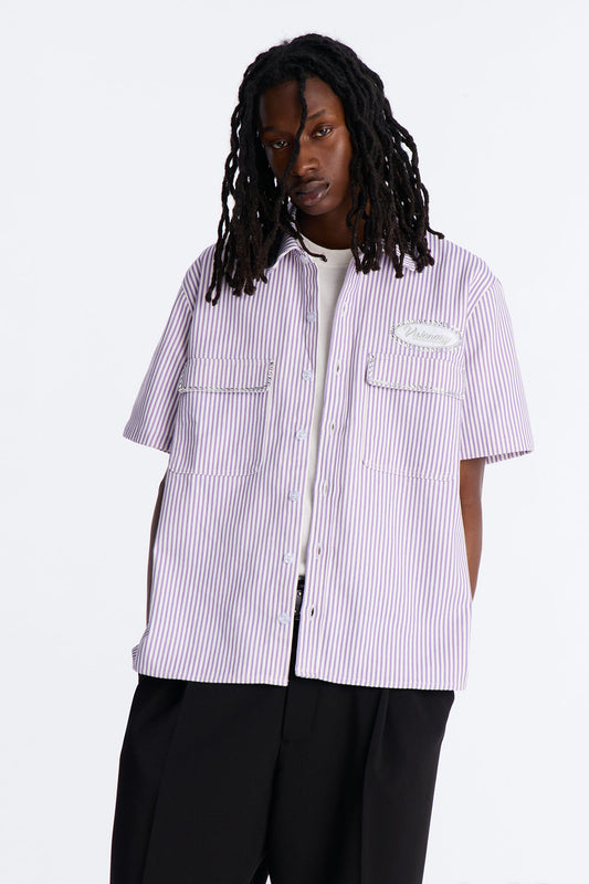 Diamante Trim Mechanic Shirt - Purple Fashion Nova