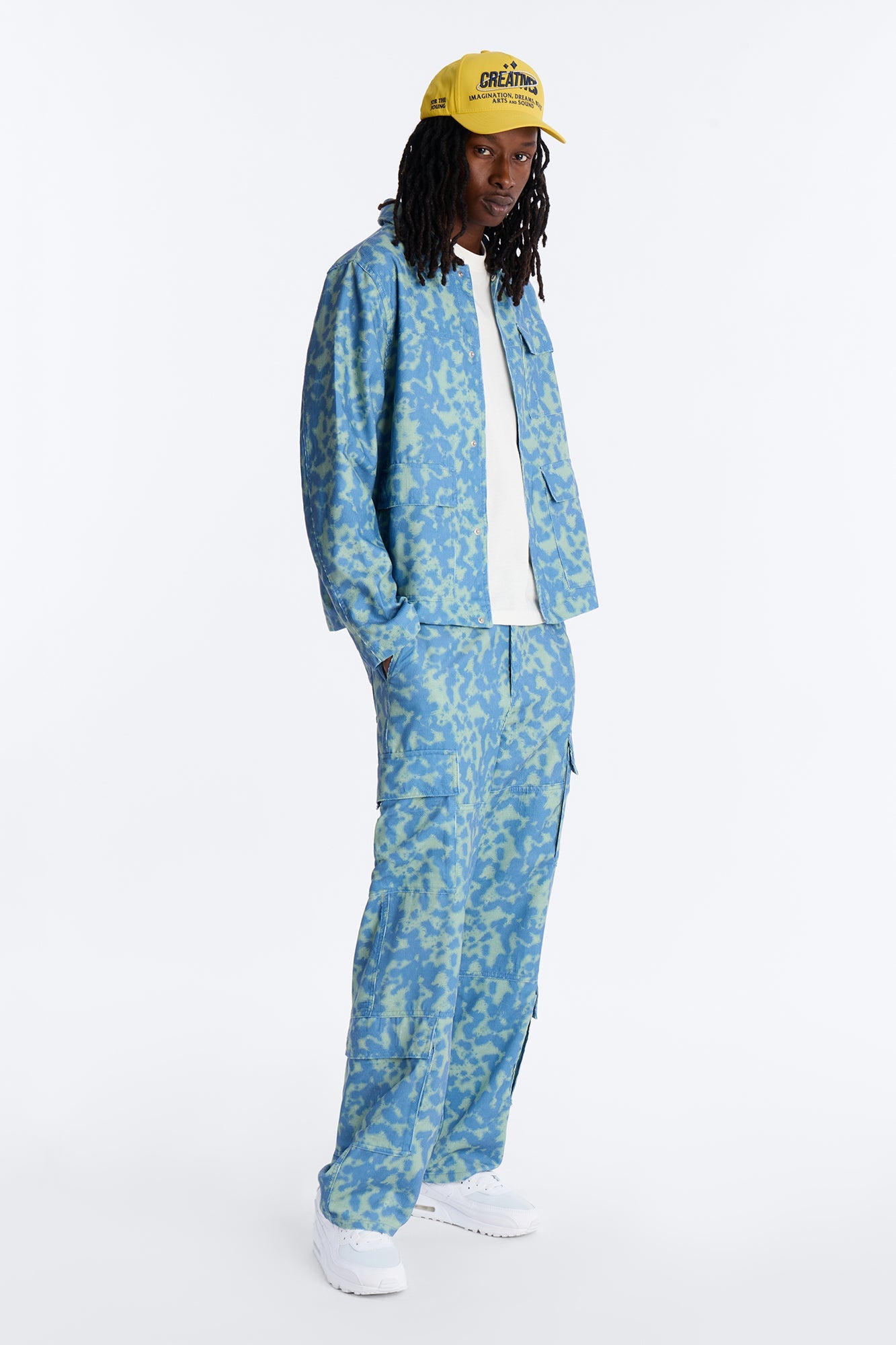 Baggy Terrain Drip Textured Pant - Blue Fashion Nova