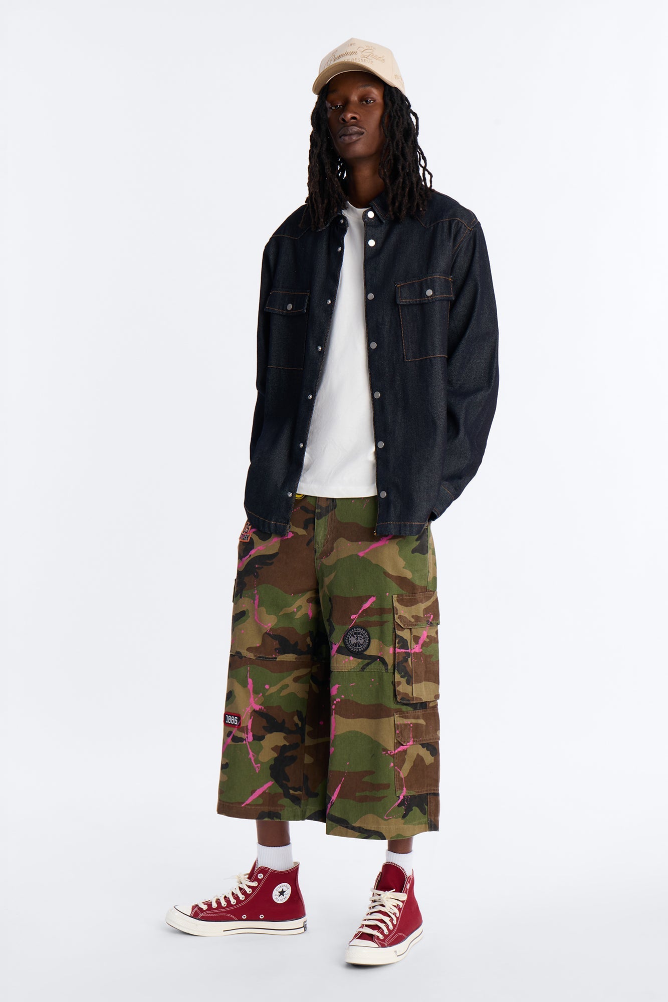 Baggy Art Collide Short - Camouflage Fashion Nova