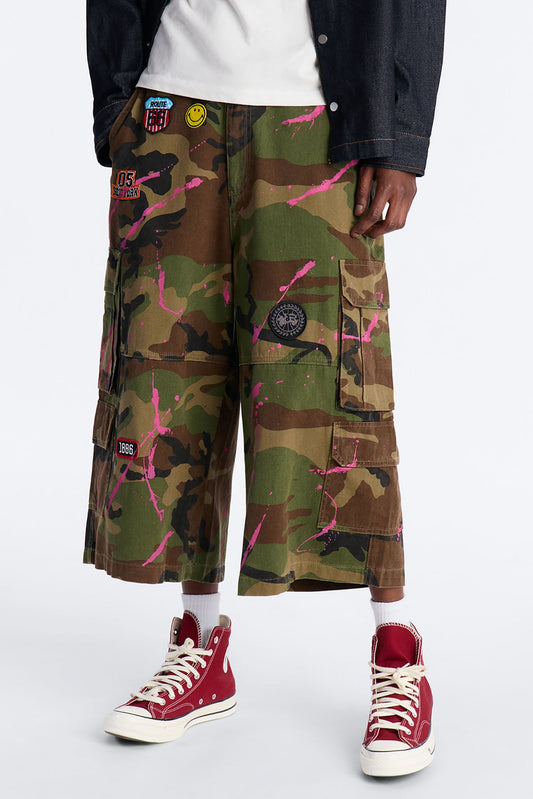 Baggy Art Collide Short - Camouflage Fashion Nova