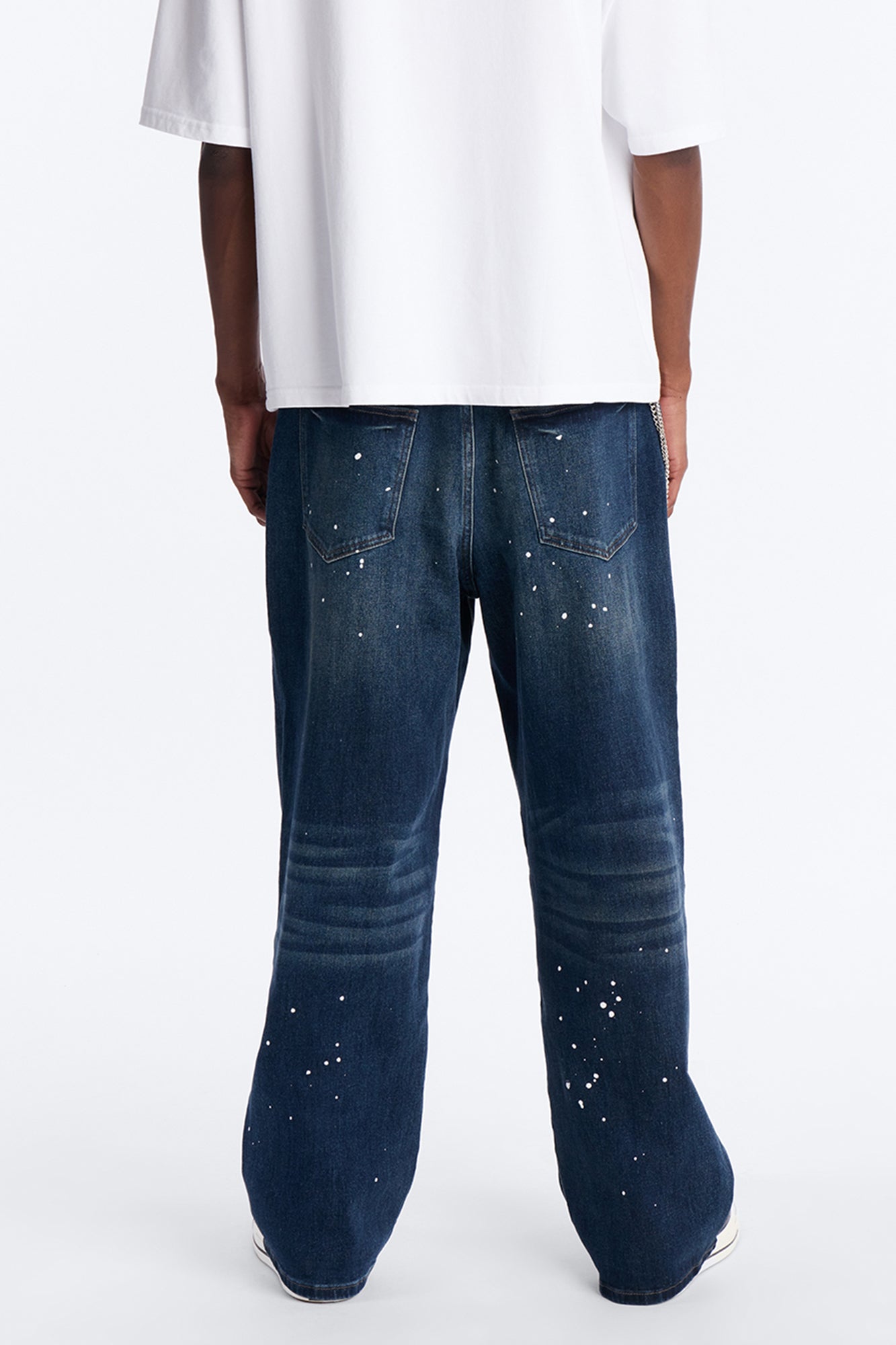 In The Paint Splat Baggy Jeans - Dark Wash Fashion Nova