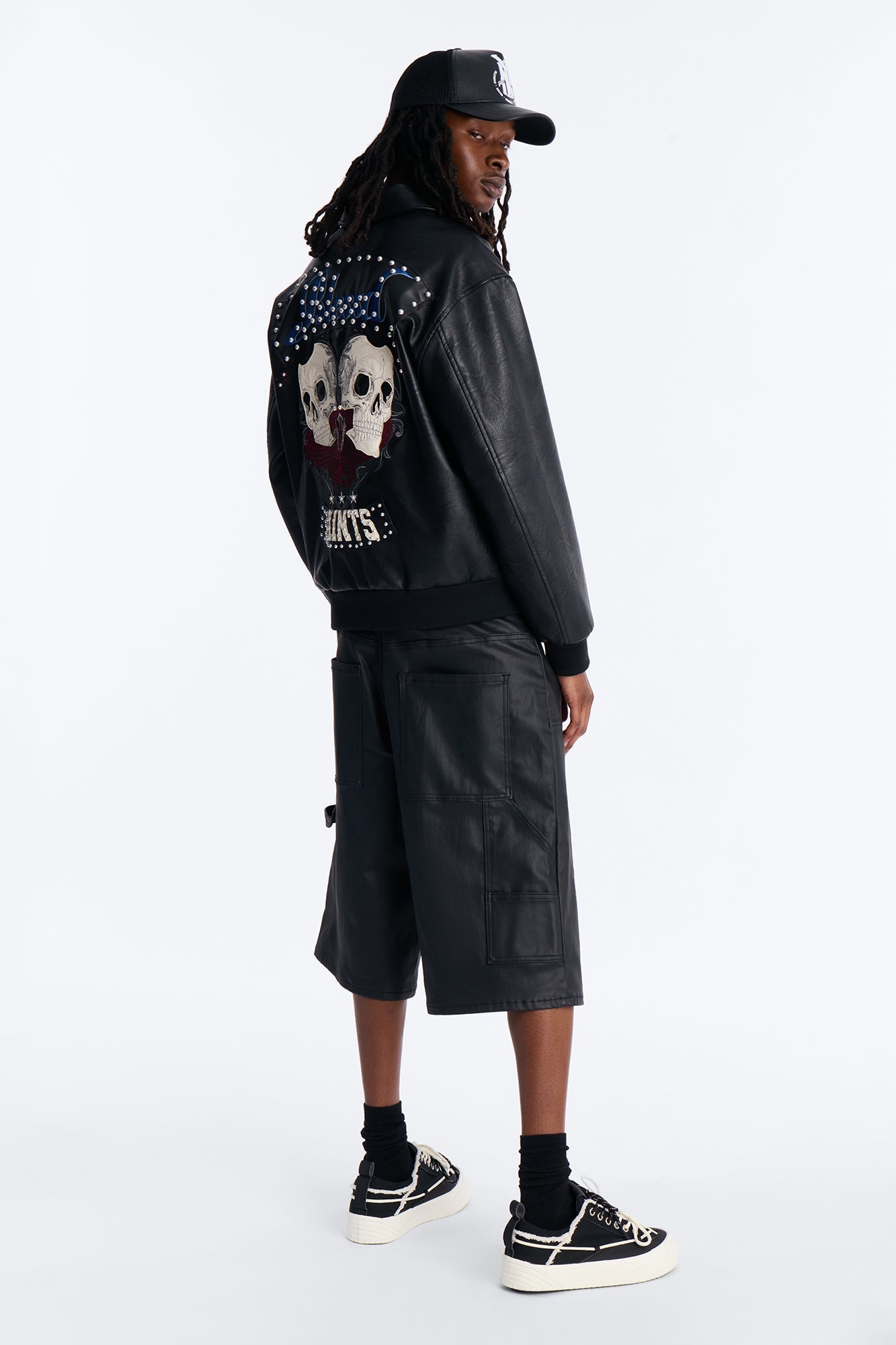 Baggy Liquid Coated Waxed Short - Black Fashion Nova