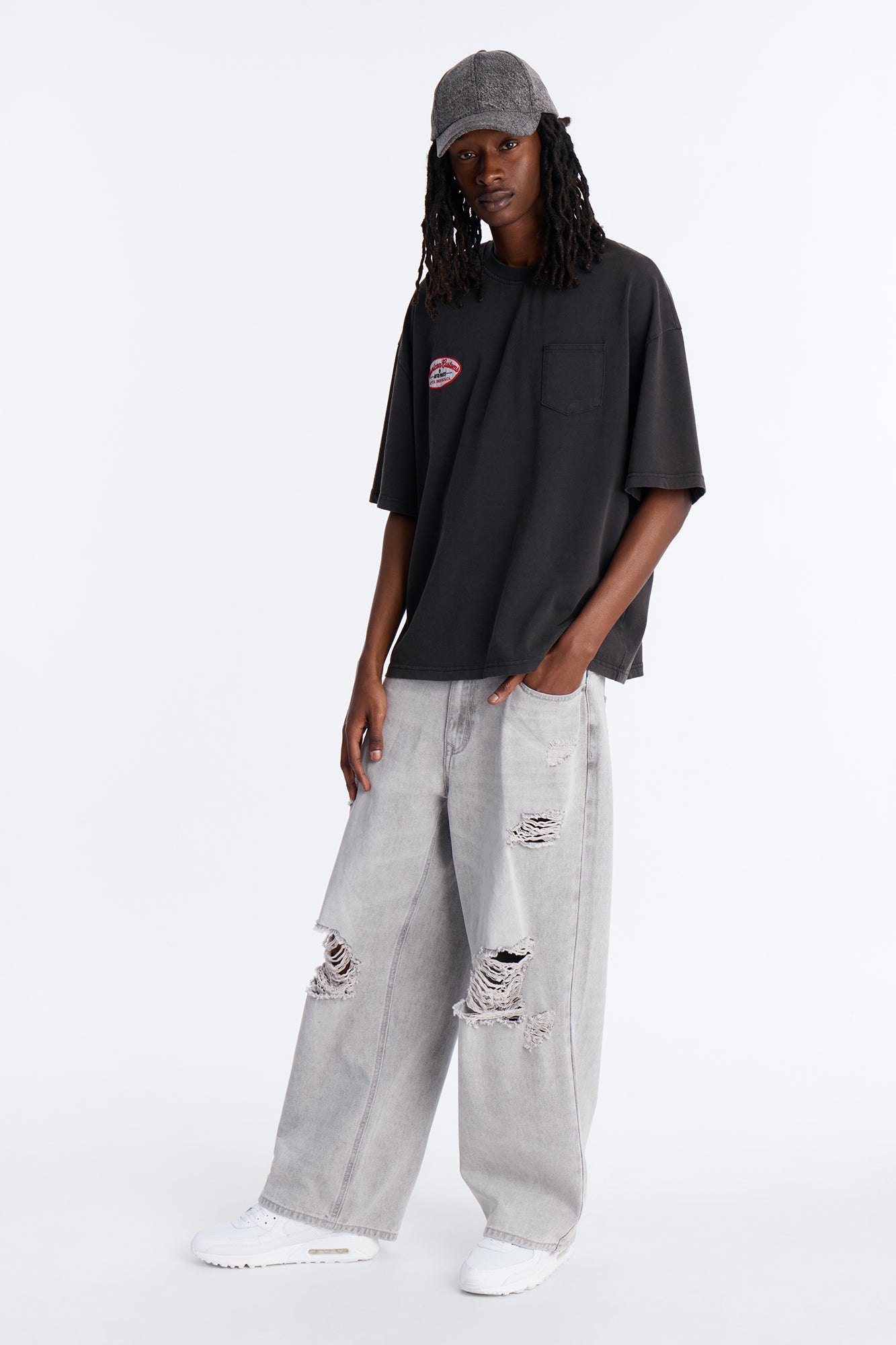 Boxy Gas Station Boxy Tee - Black Wash Fashion Nova