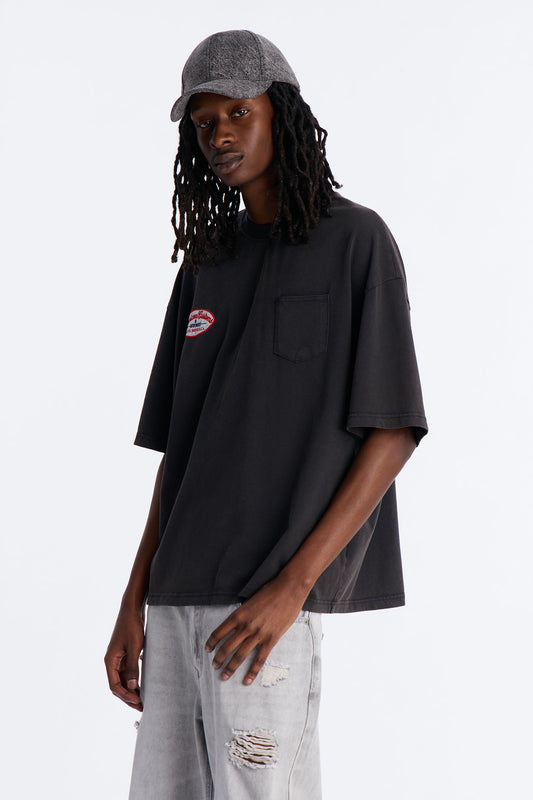 Boxy Gas Station Boxy Tee - Black Wash Fashion Nova
