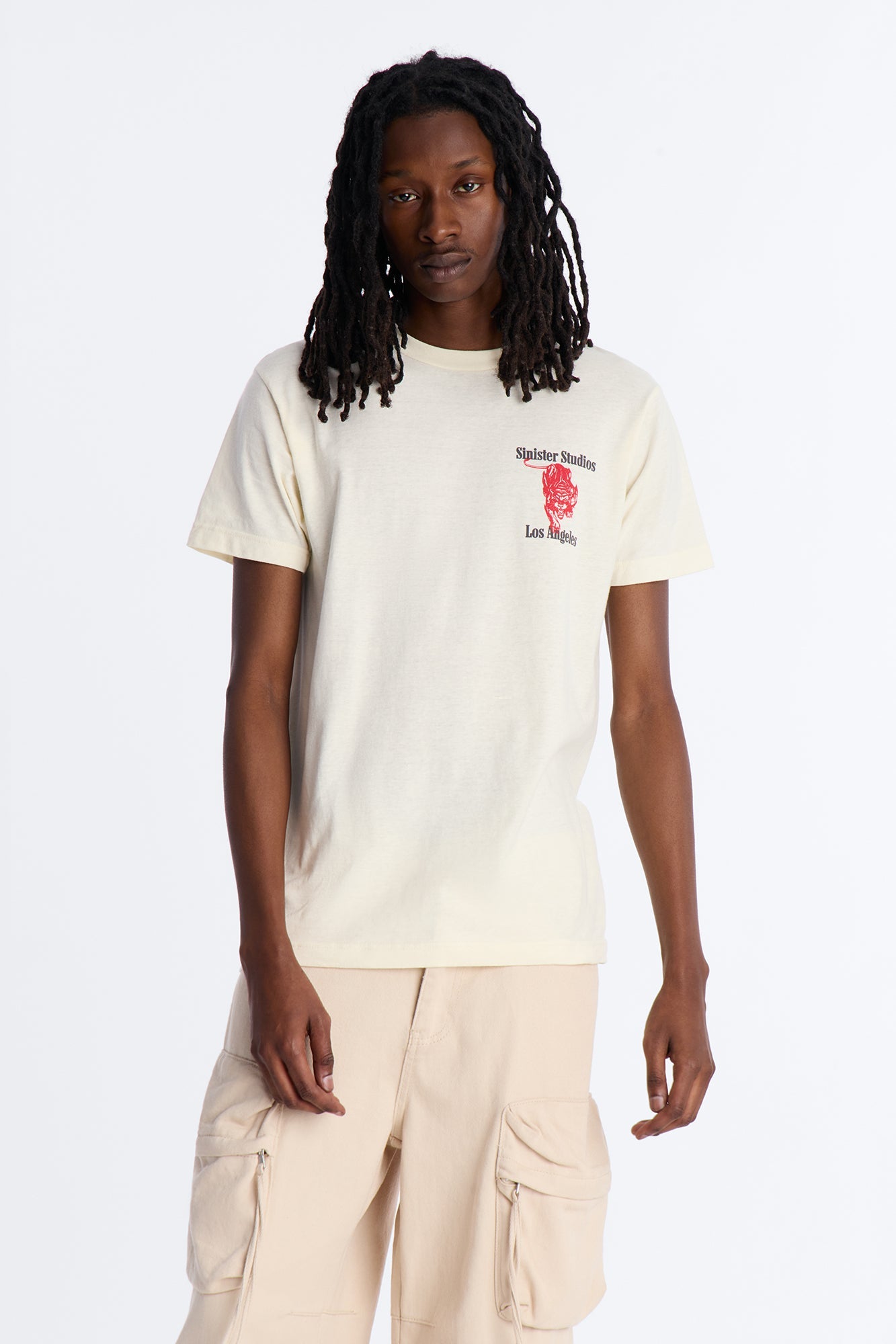 Sinister Studios LA Short Sleeve Tee - Cream Fashion Nova