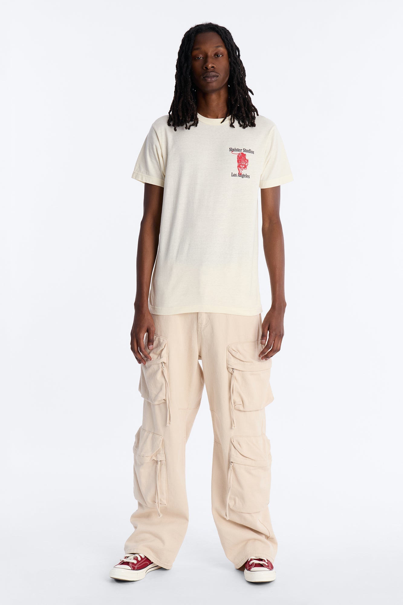 Sinister Studios LA Short Sleeve Tee - Cream Fashion Nova