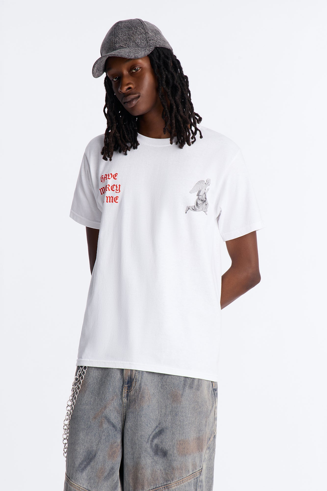 Pray For Me Angels Short Sleeve Tee - White Fashion Nova
