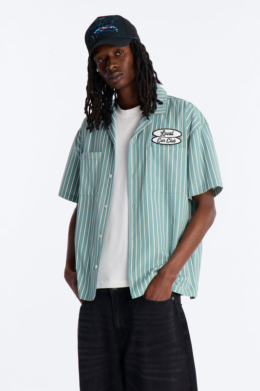 Garage Inn Mechanic Shirt - Green Fashion Nova