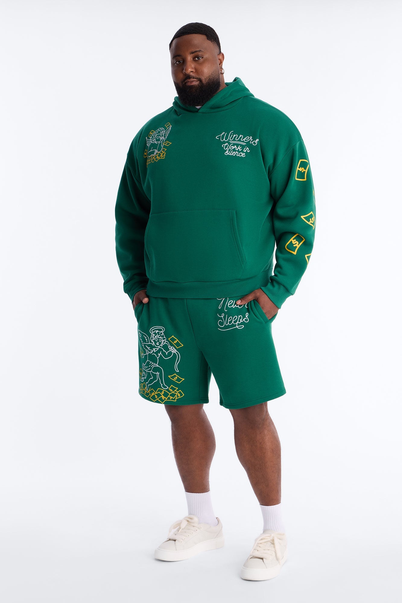 Paper Chaser Chain Stitch Oversized Hoodie - Green Fashion Nova