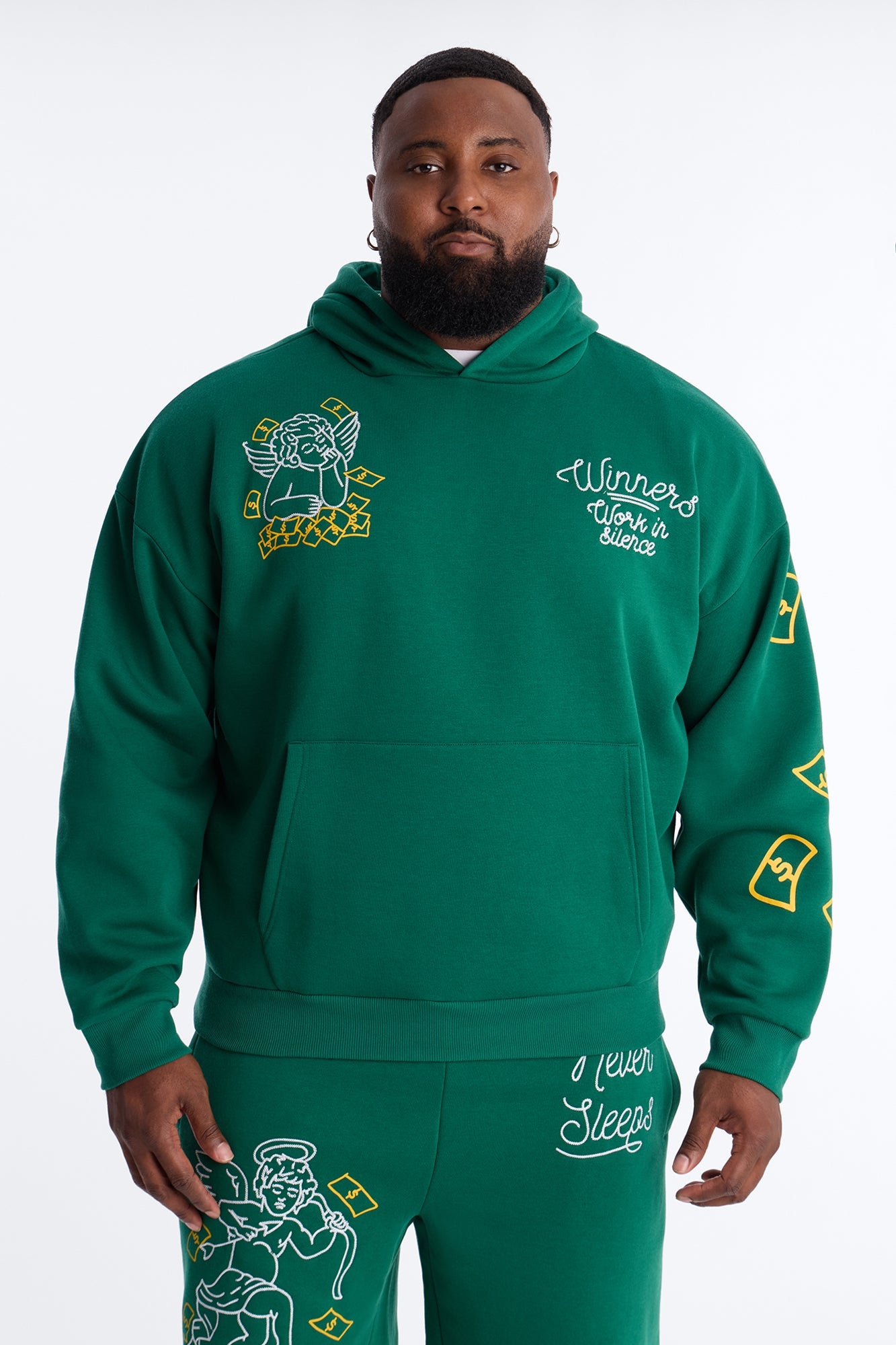 Paper Chaser Chain Stitch Oversized Hoodie - Green Fashion Nova