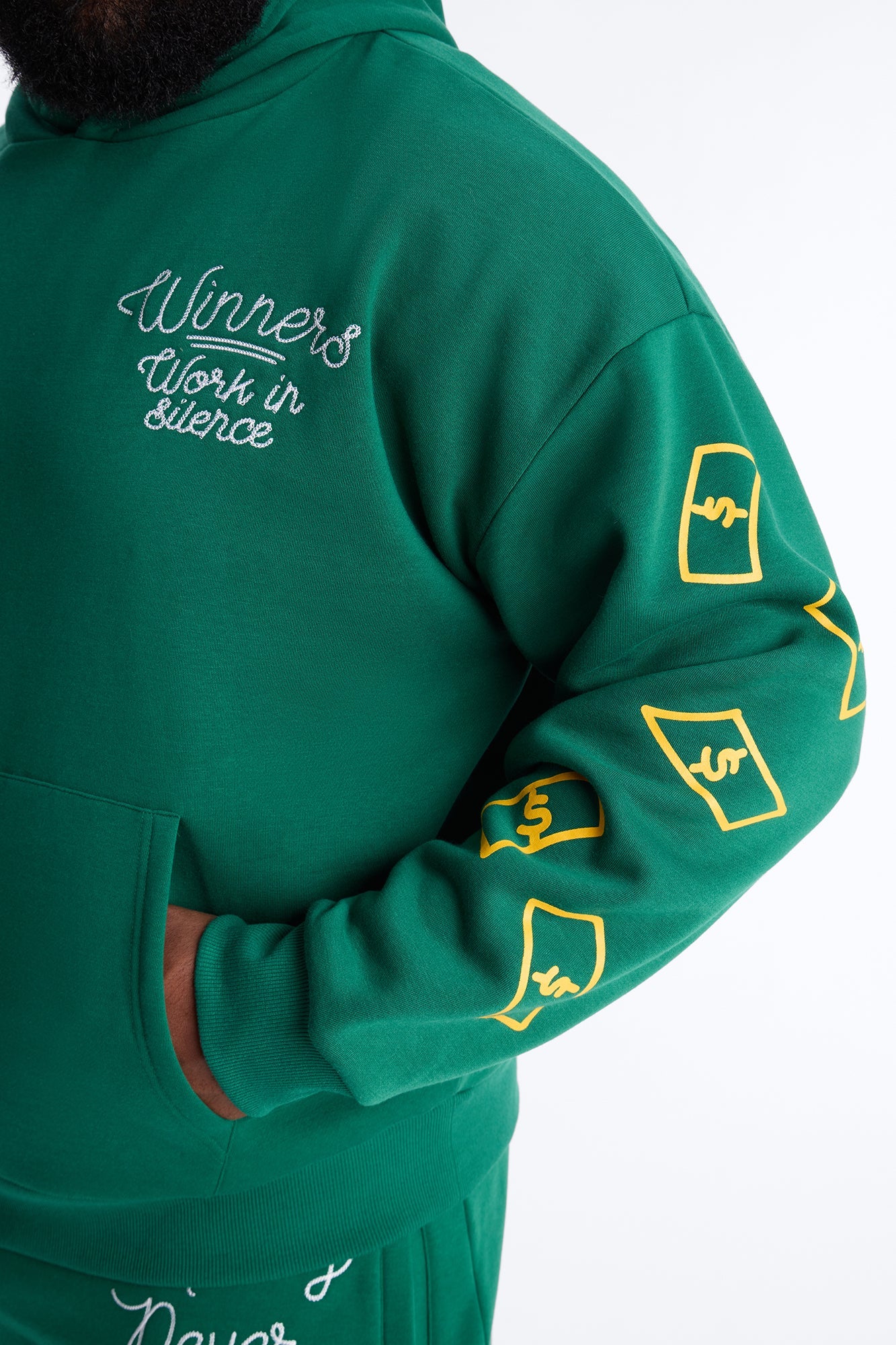 Paper Chaser Chain Stitch Oversized Hoodie - Green Fashion Nova