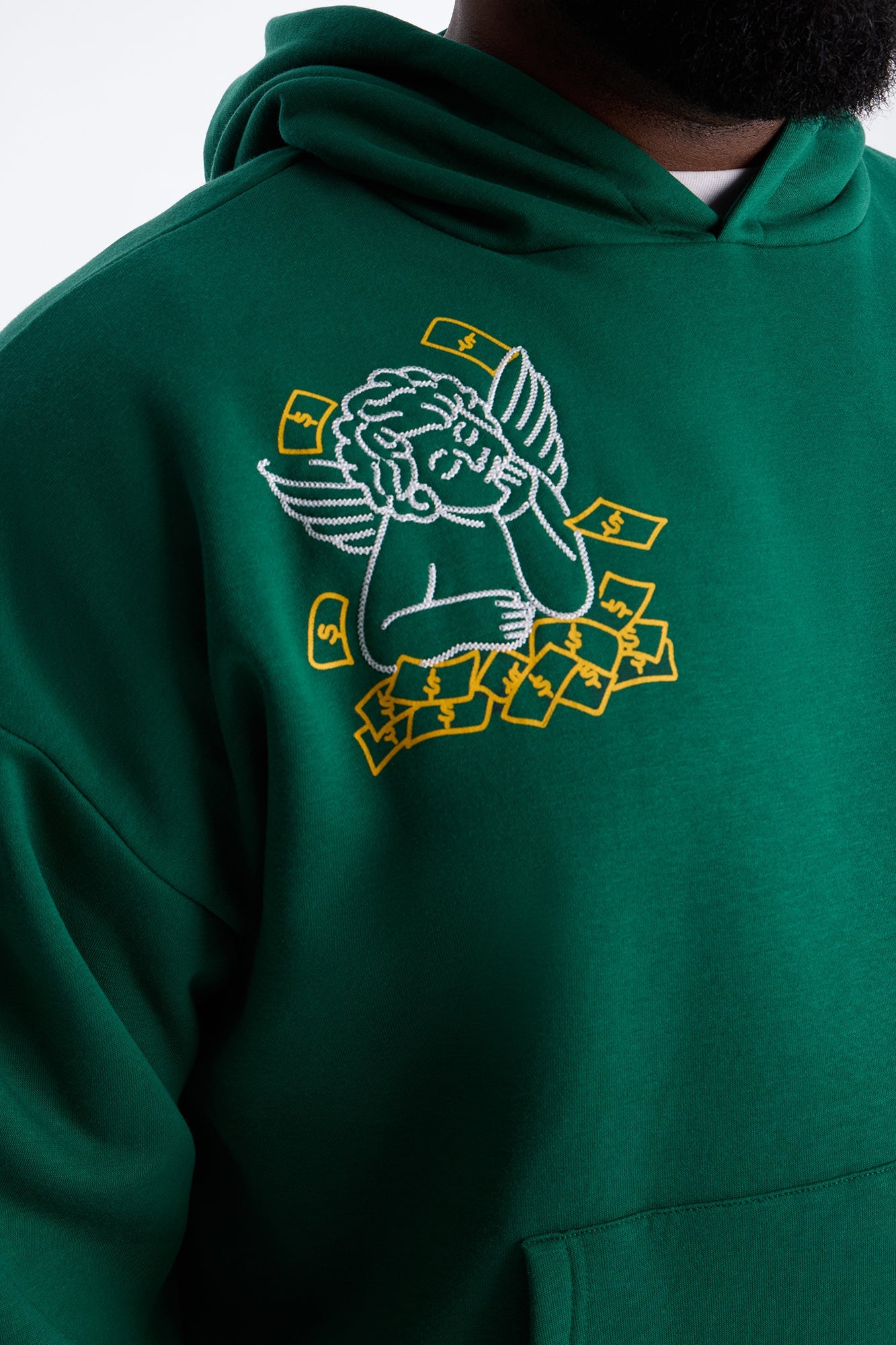 Paper Chaser Chain Stitch Oversized Hoodie - Green Fashion Nova