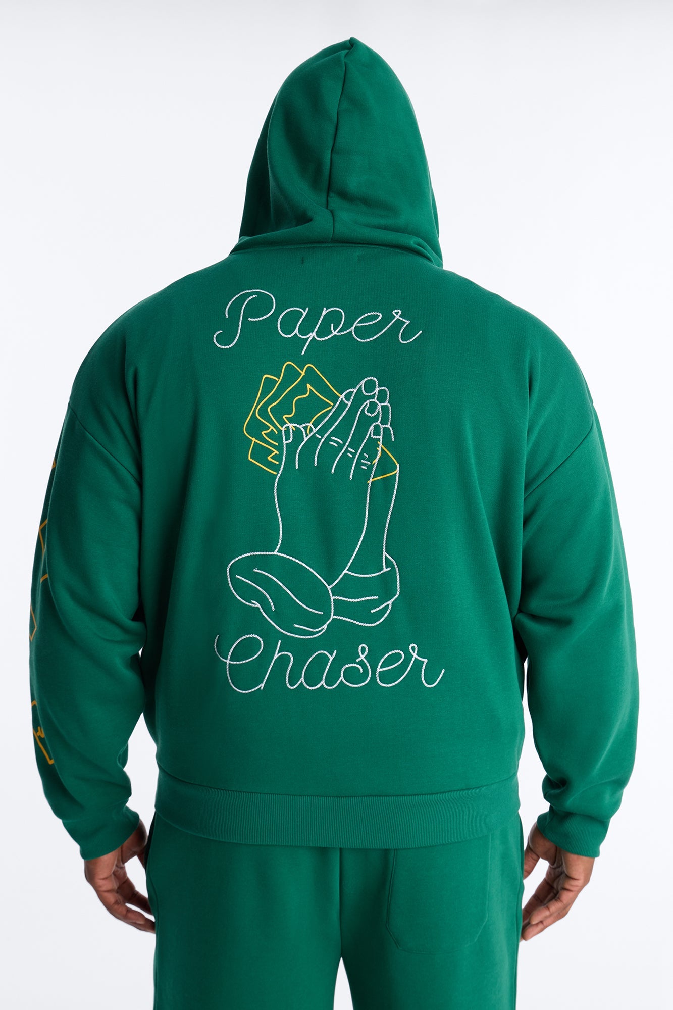 Paper Chaser Chain Stitch Oversized Hoodie - Green Fashion Nova