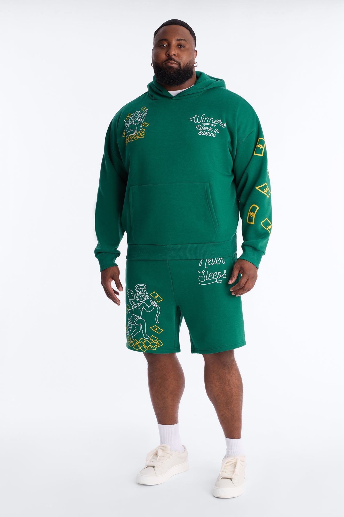 Paper Chasers Chain Stitch Sweatshorts - Green Fashion Nova