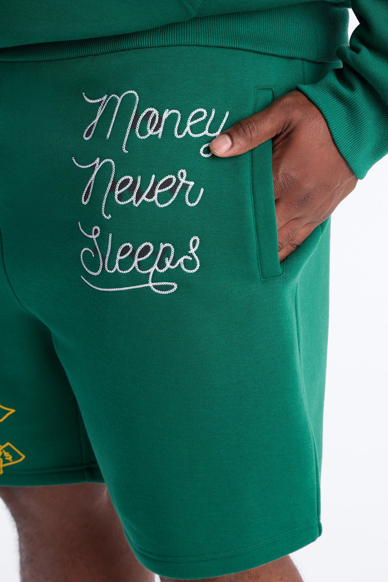 Paper Chasers Chain Stitch Sweatshorts - Green Fashion Nova