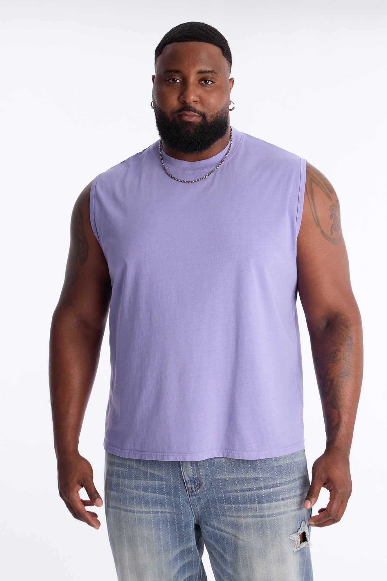 Cropped Muscle Tee - Lavender Fashion Nova
