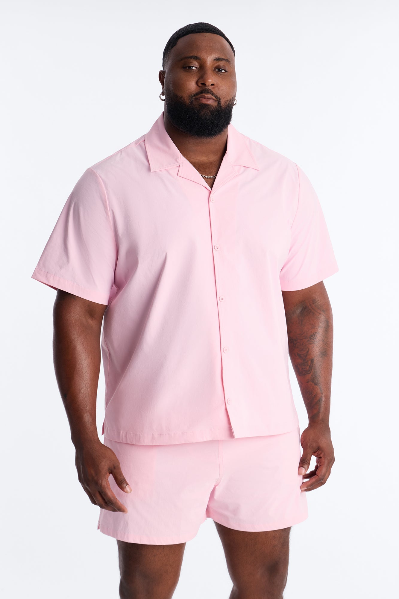 Montez Cuban Collar Button Up Shirt - Pink Fashion Nova