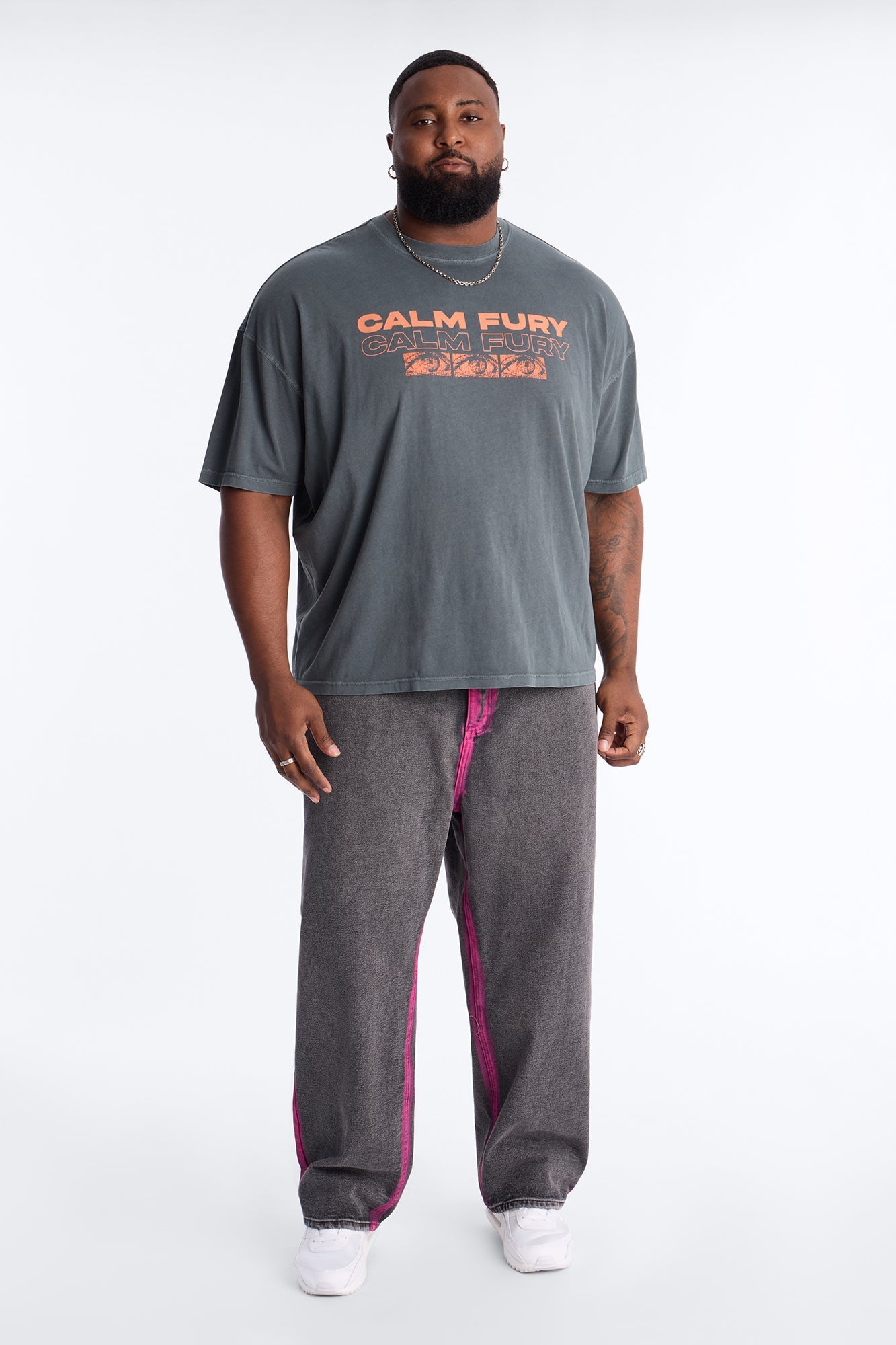 Calm Fury Oversized Short Sleeve Tee - Grey Fashion Nova