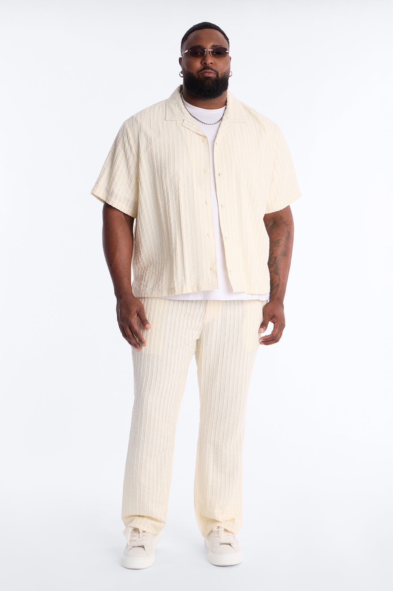 Straight Flare Aegean Pant - Cream Fashion Nova