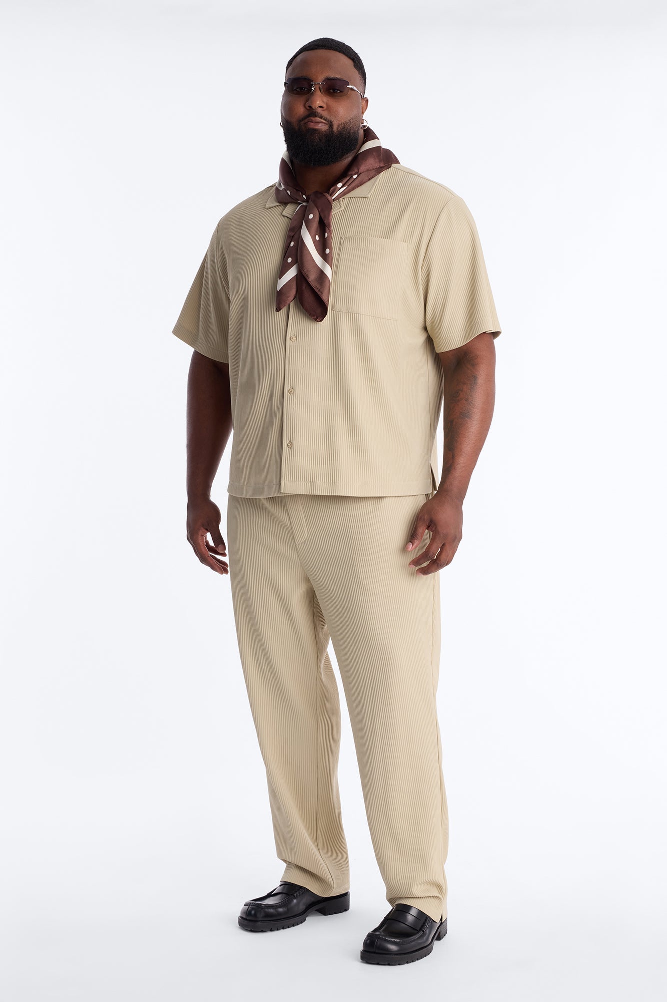 Show Up Short Sleeve Cuban Shirt - Stone Fashion Nova