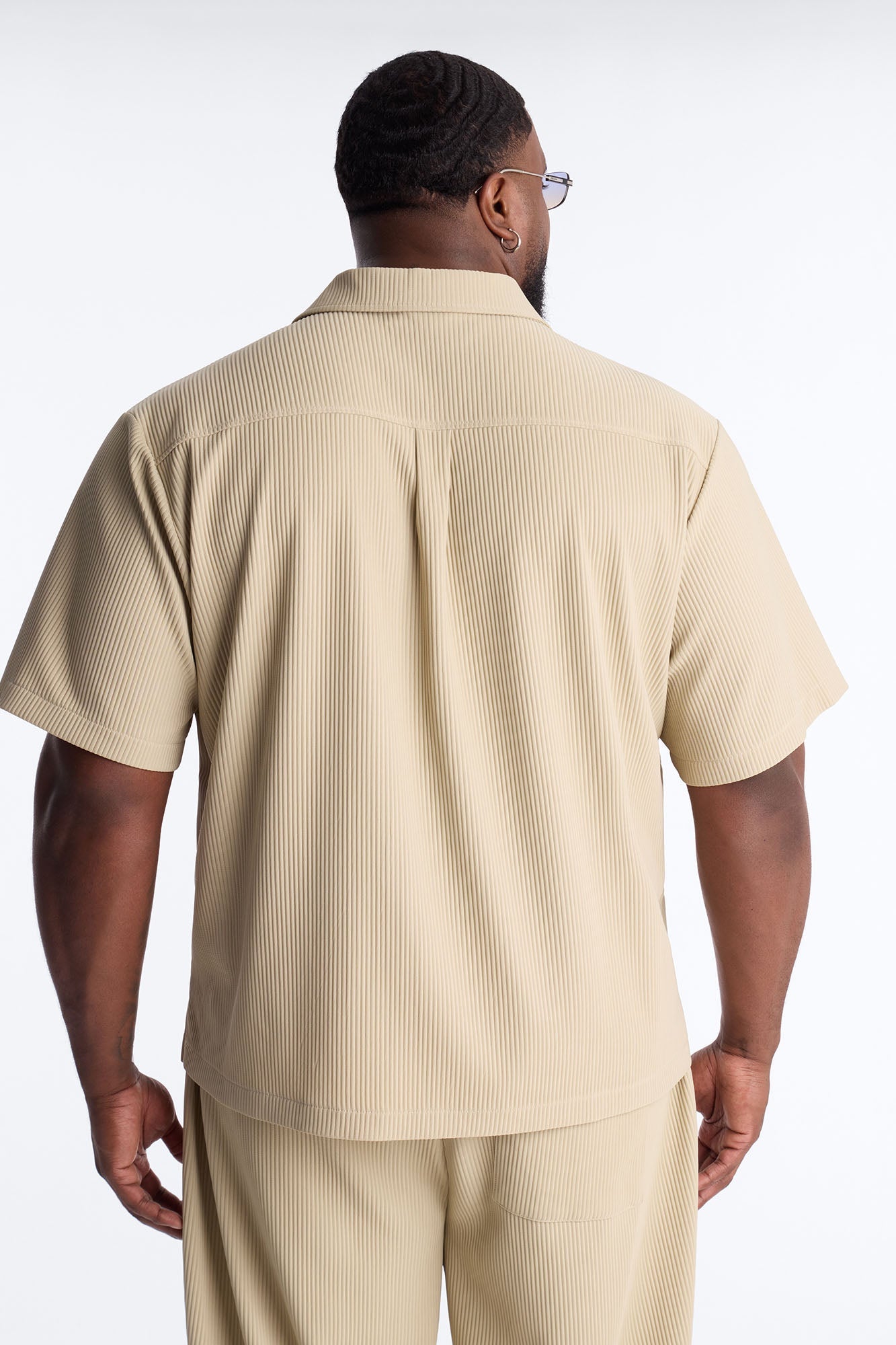 Show Up Short Sleeve Cuban Shirt - Stone Fashion Nova