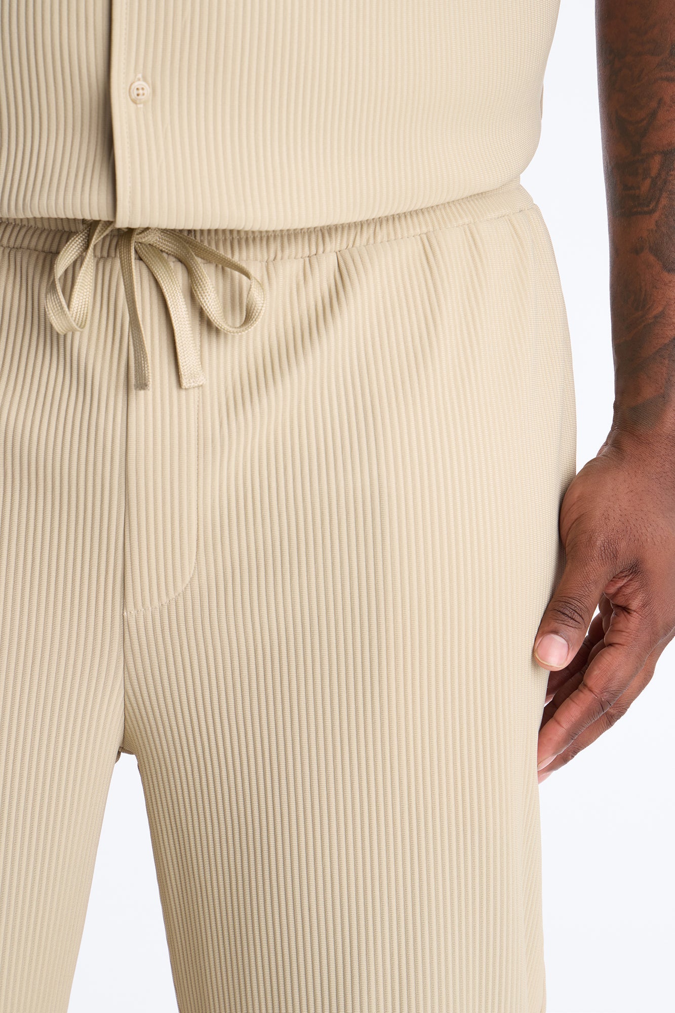 Show Up Slim Slit Pants - Stone Fashion Nova