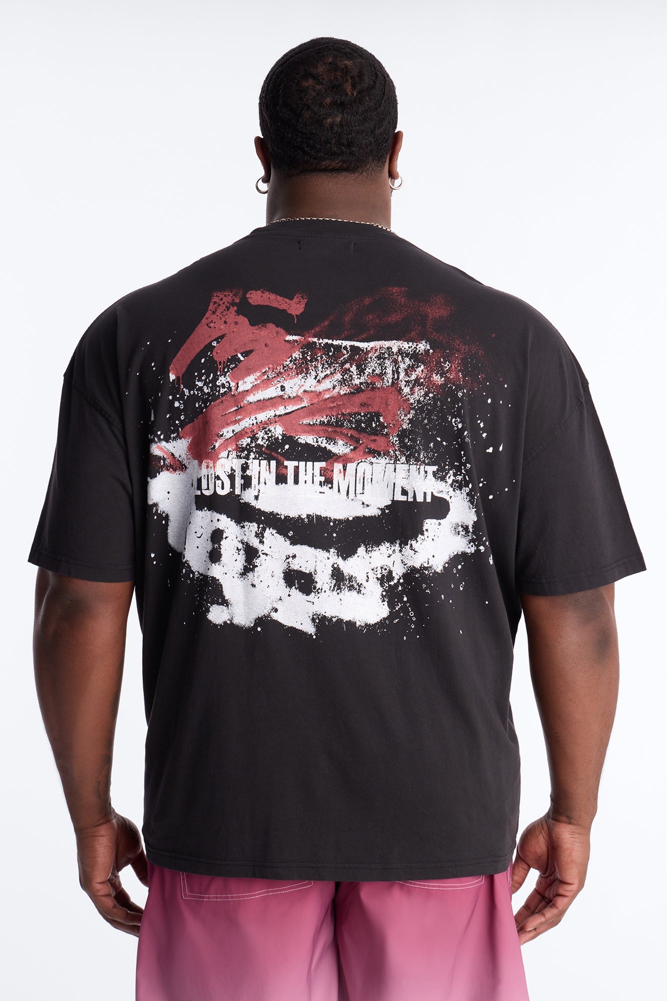 Lost In The Moment Oversized Short Sleeve Tee - Black Wash Fashion Nova
